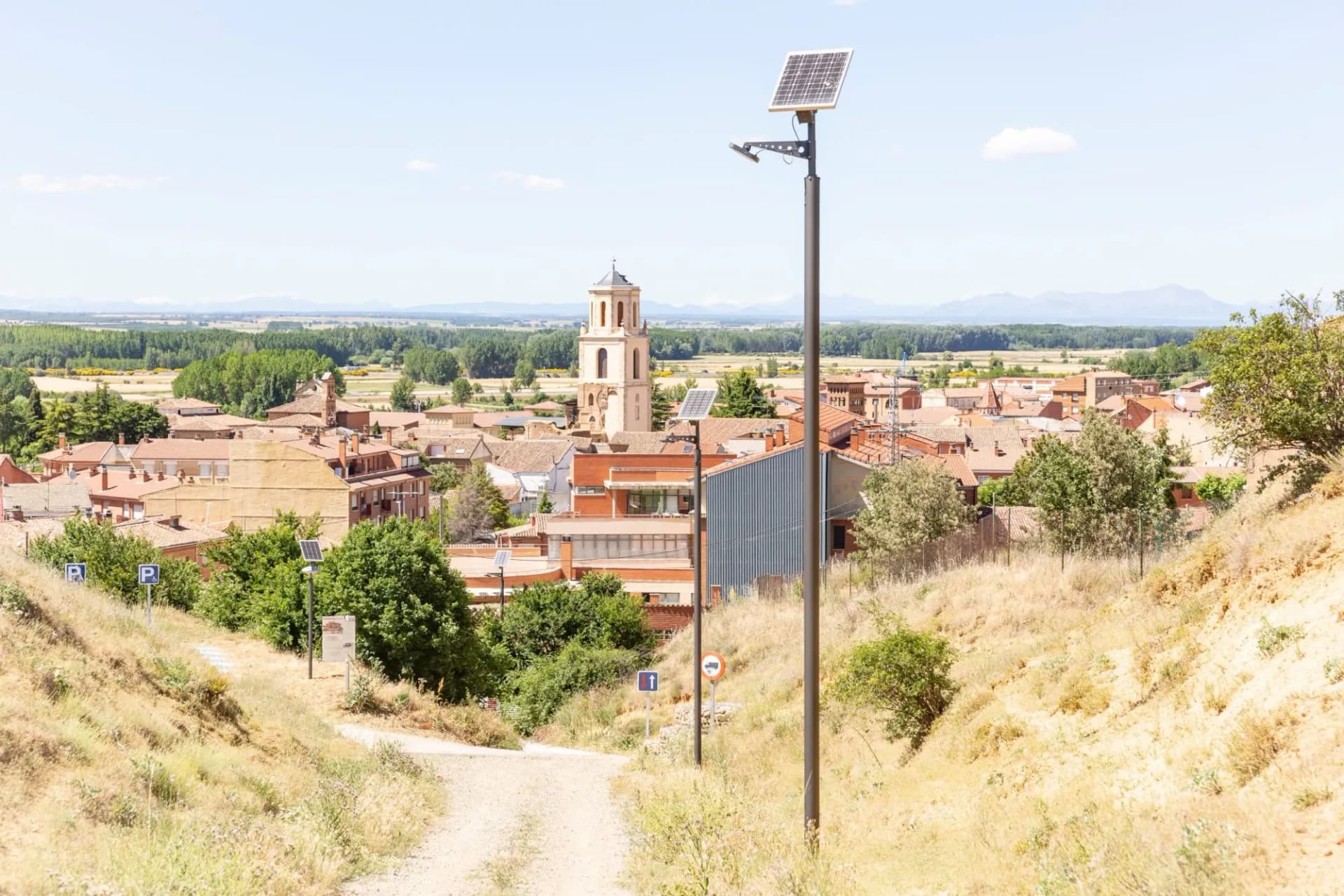 cityscape over Sahagun, province of Leon, Castile and Leon, Spain - June 2022