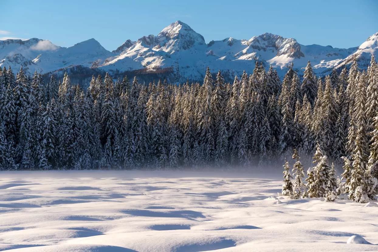 Triglav from Pokljuka in winter