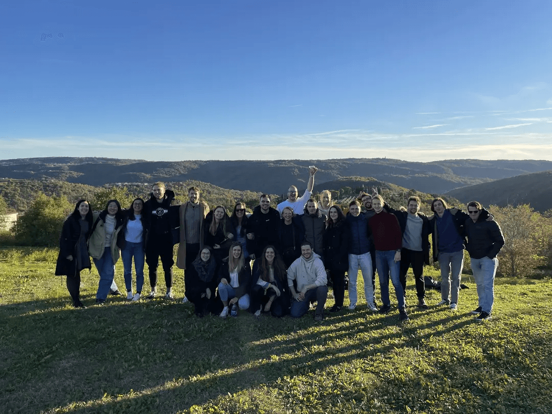 Here is our entire team at our annual teambuilding trip in November 2024!