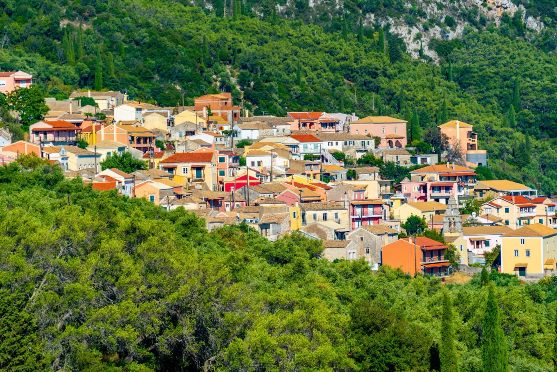 Lakones village at Corfu island