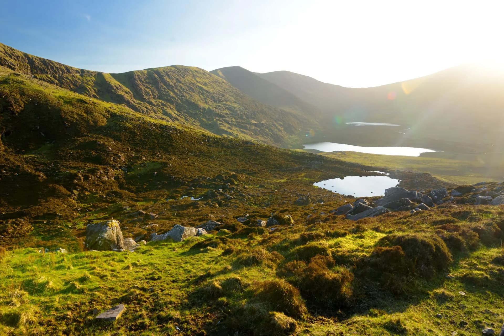 Conor Pass, one of the highest Irish mountain passes served by an asphalted road, located on the Dingle Peninsula, County Kerry, Ireland
