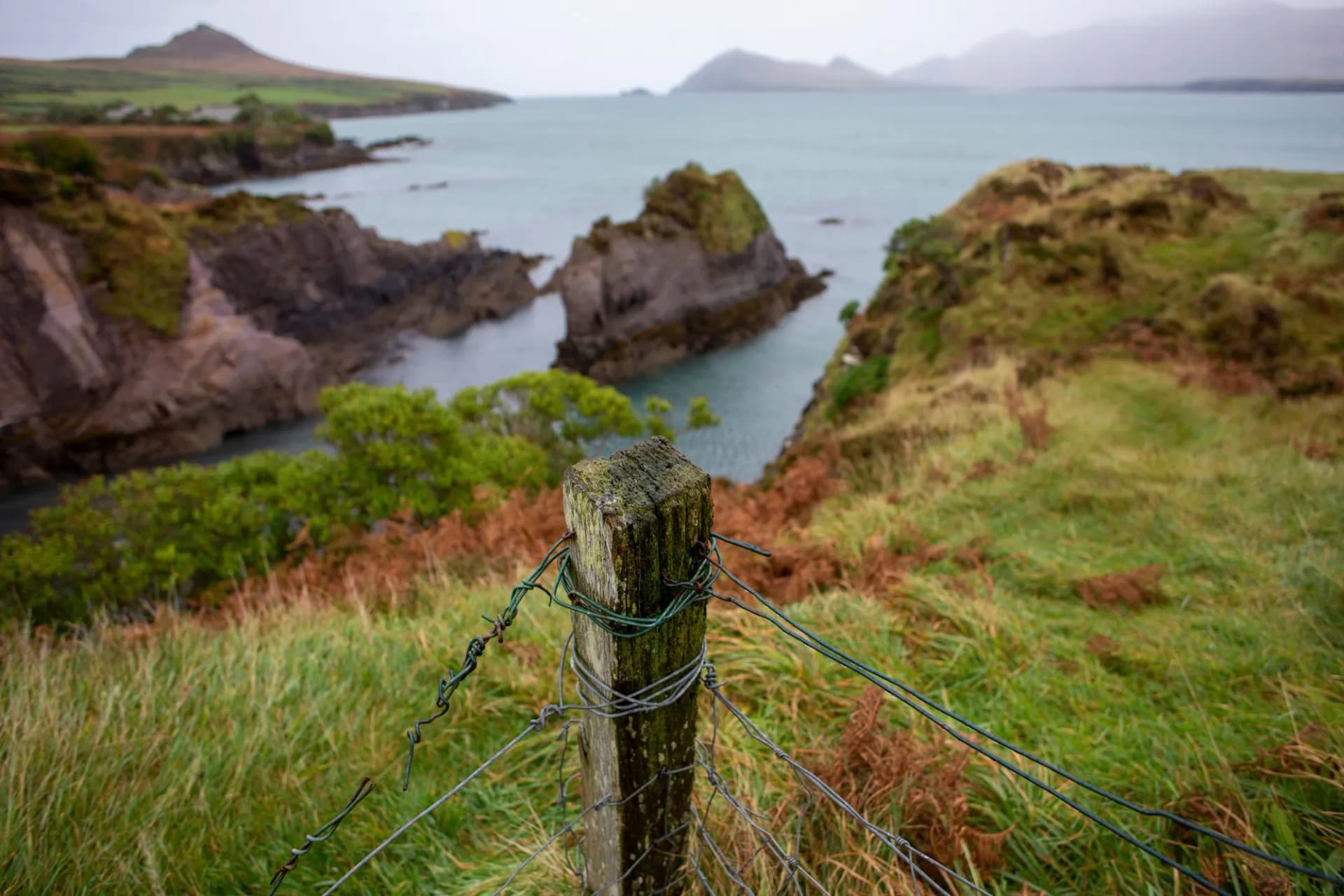 A misty day in Smerwick harbour on the Dingle peninsula