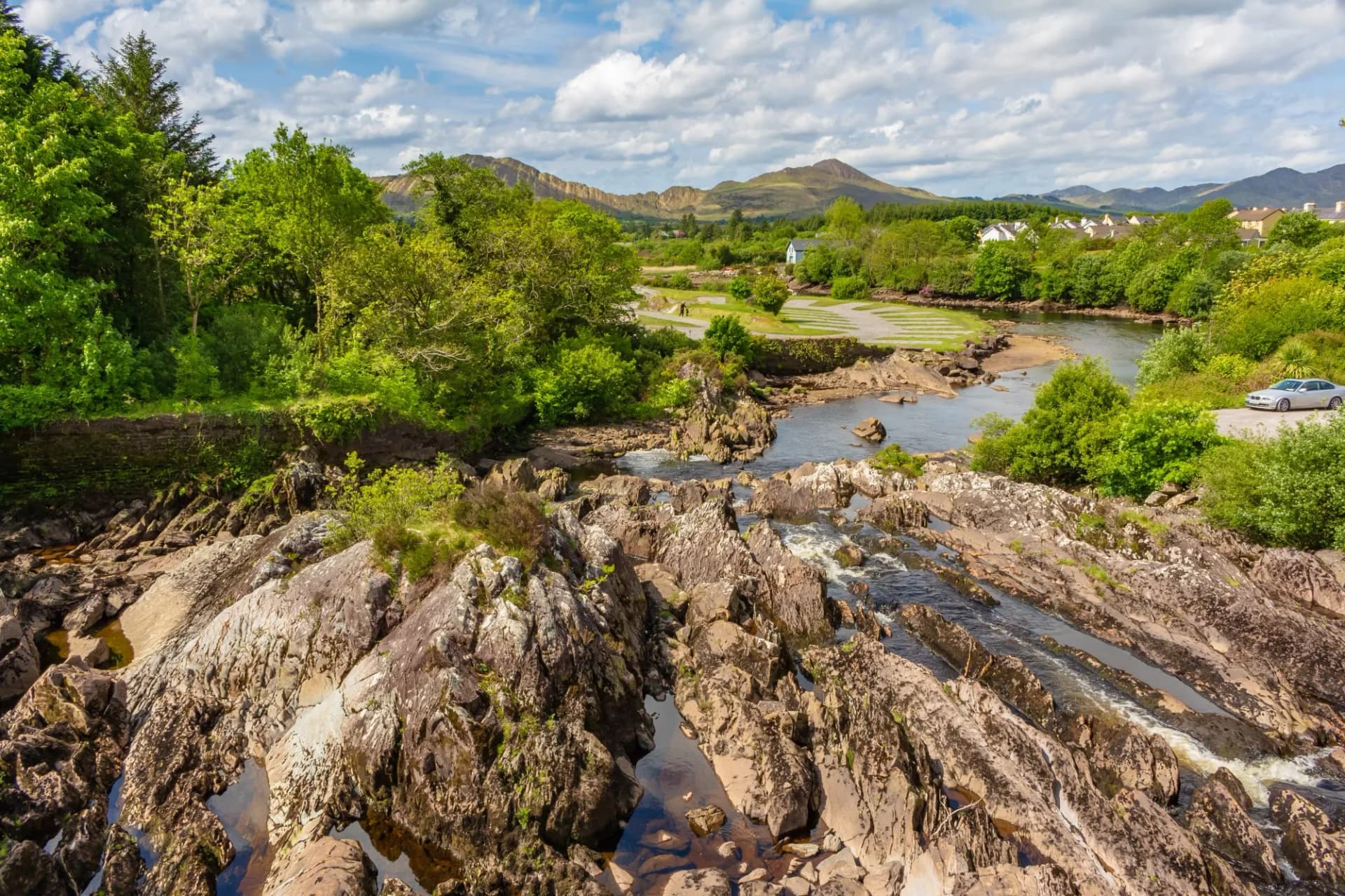 Sneem River, Garden of the Pyramids of Sneem, Ring of Kerry, Ireland