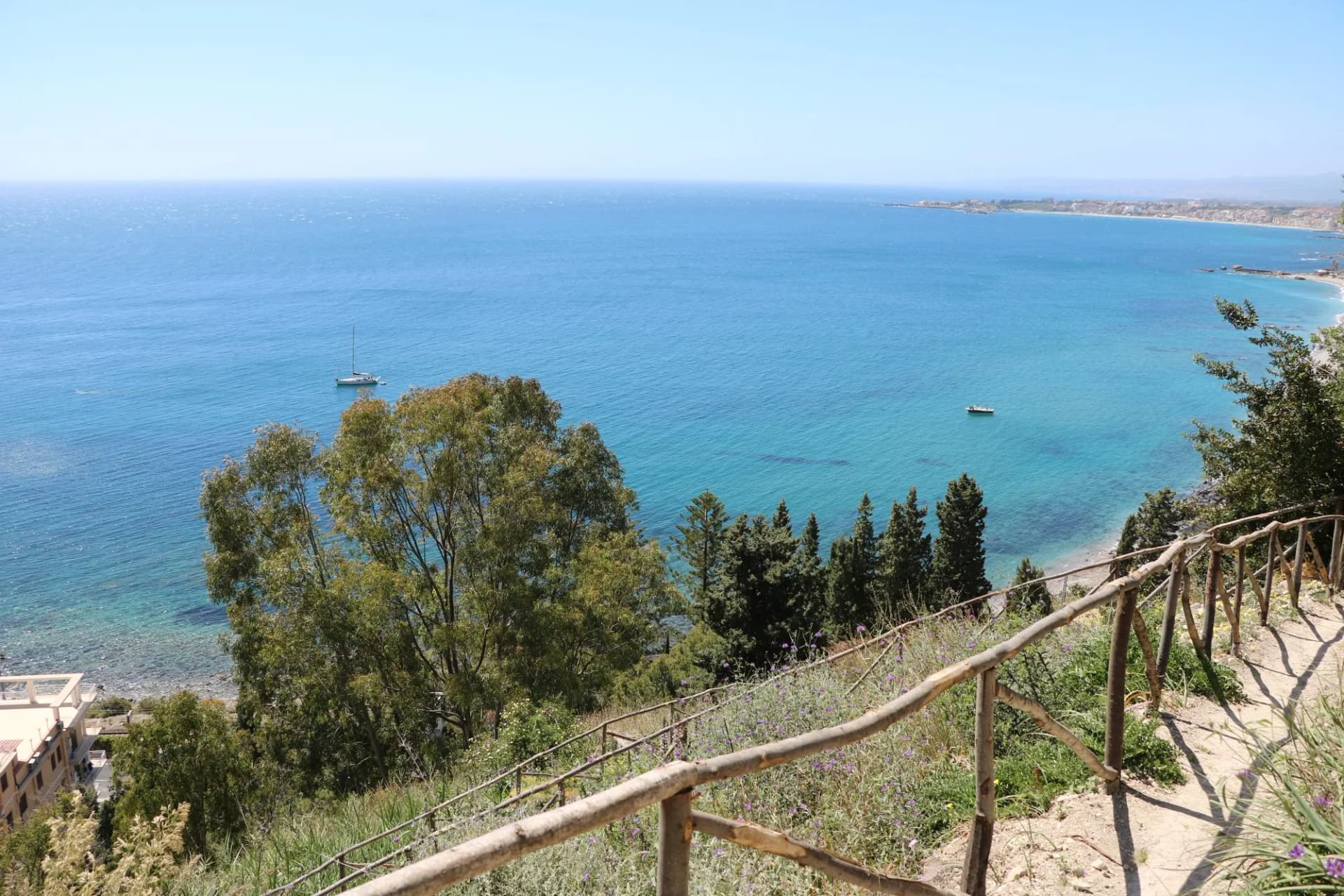 Hiking trail around Taormina on the Mediterranean Sea, Sicily Italy