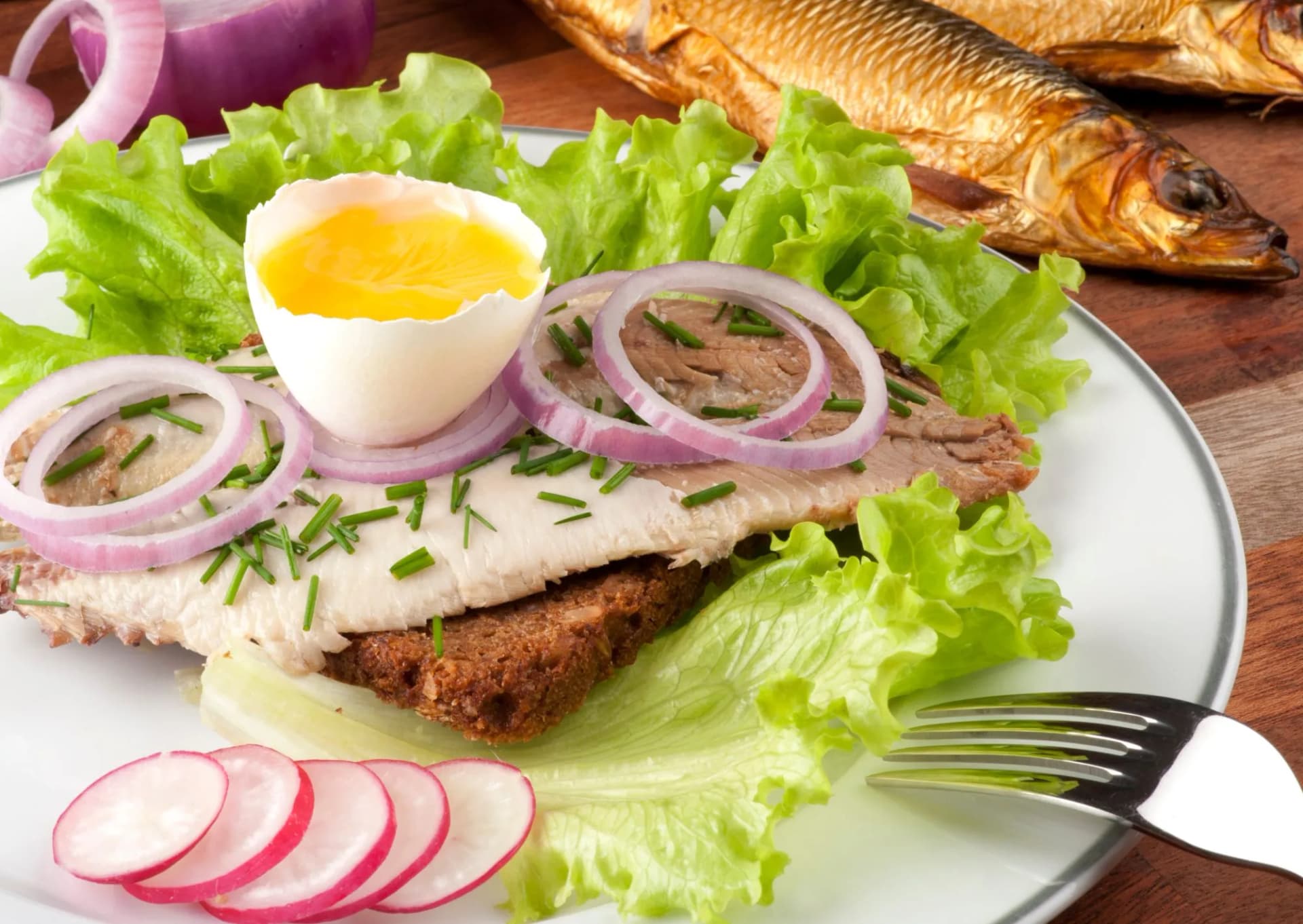 Danish smorrebrod  -  "Sol over Gudhjem"