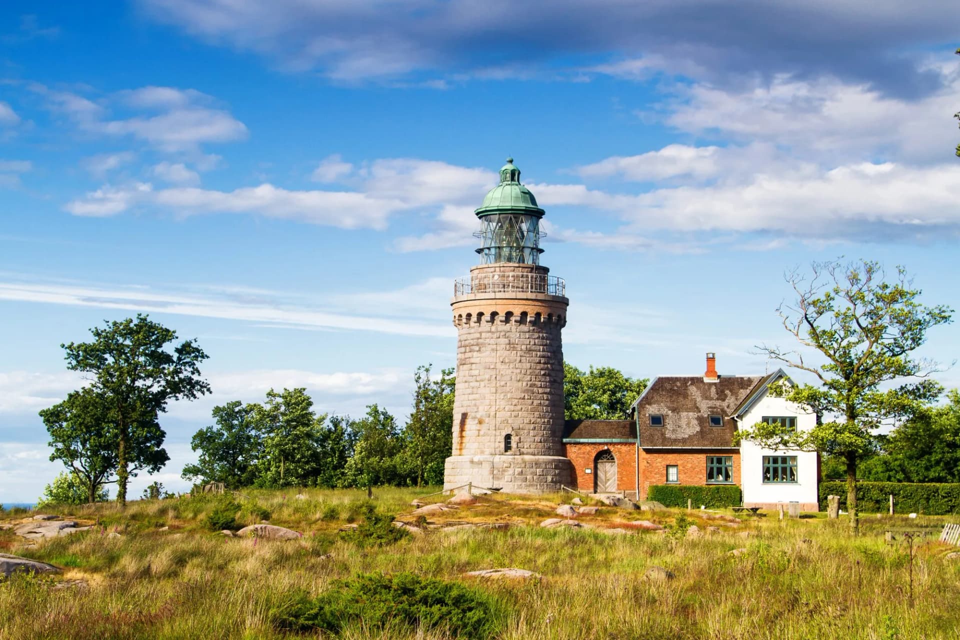Lighthouse Hammeren Fyr on Bornholm, Denmark