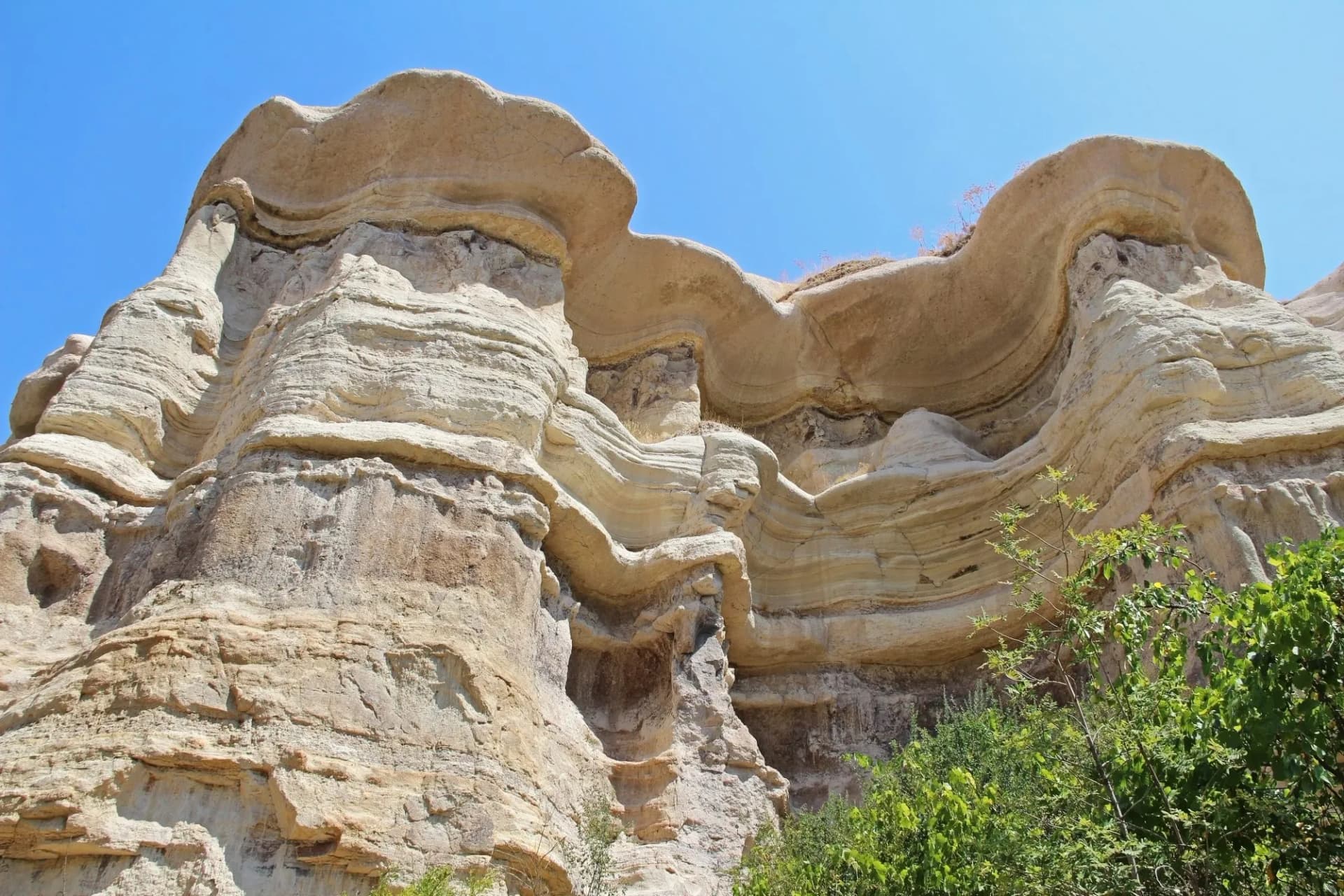 Cappadocia, Rock formation at the end of the Zemi valley between Gereme and Uchisar. Cappadocia, Turkey.