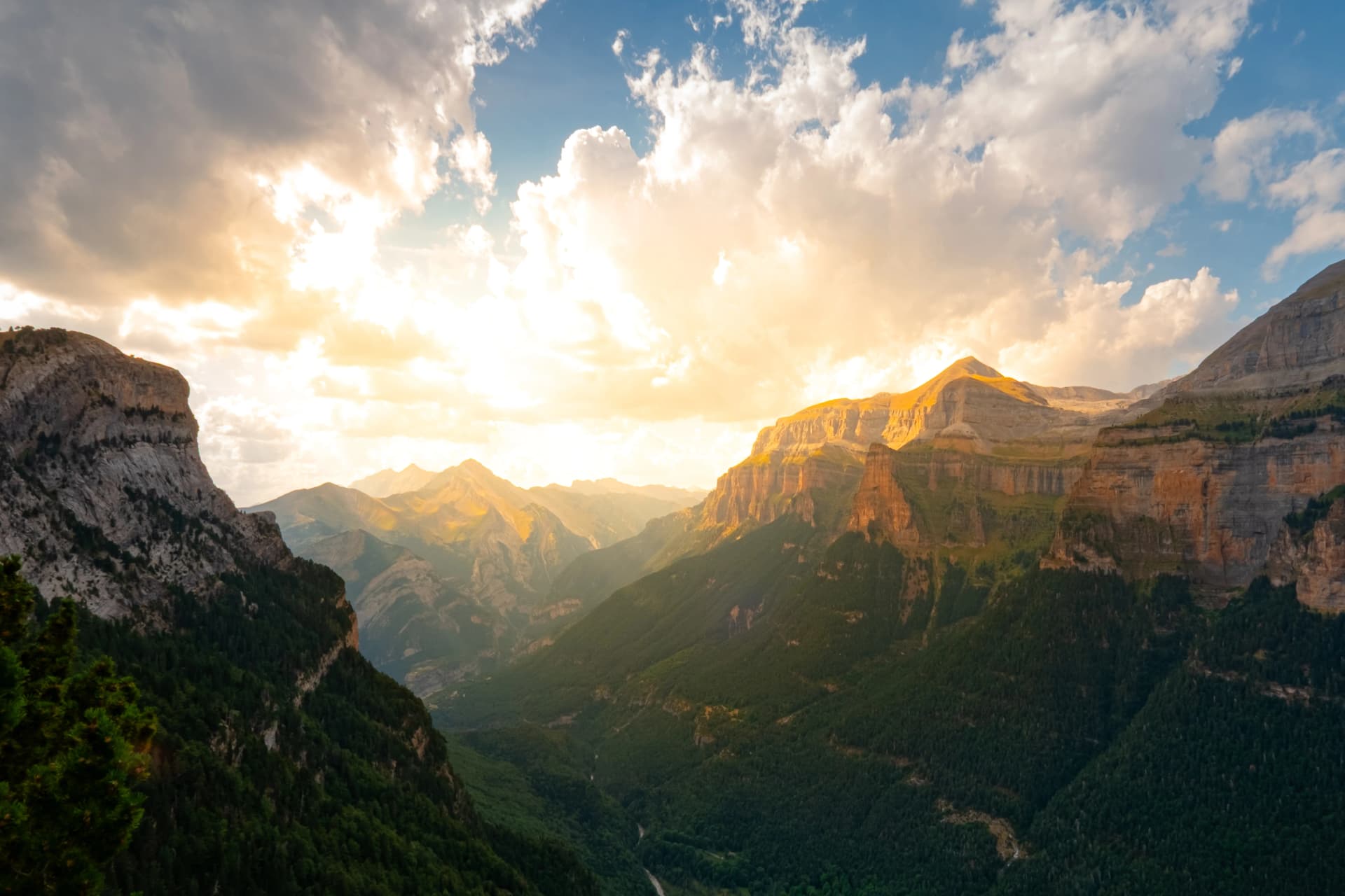 Sunset over the mountains