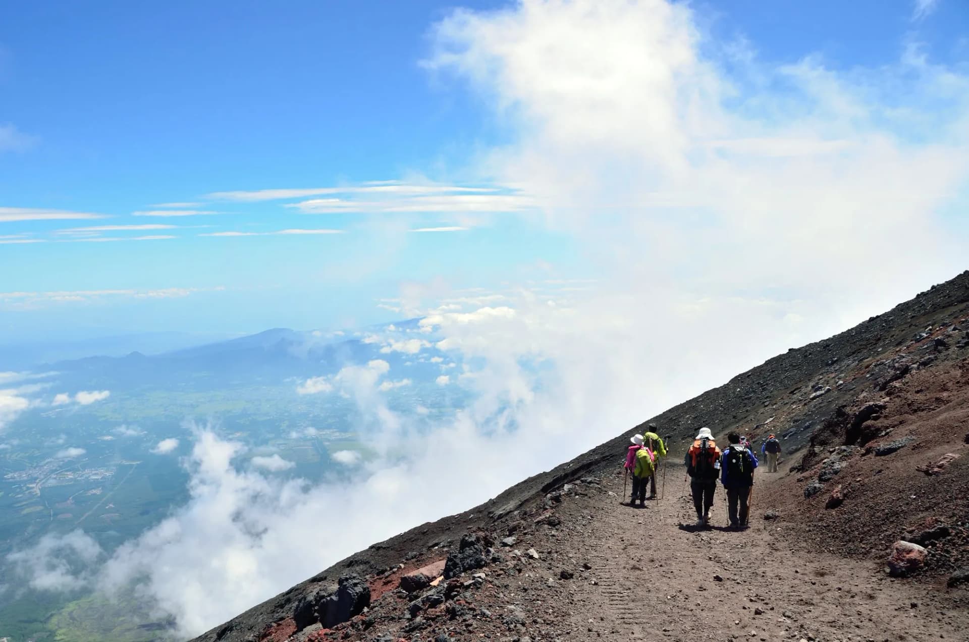 Mt. Fuji climbing,Yoshida Trail for descent