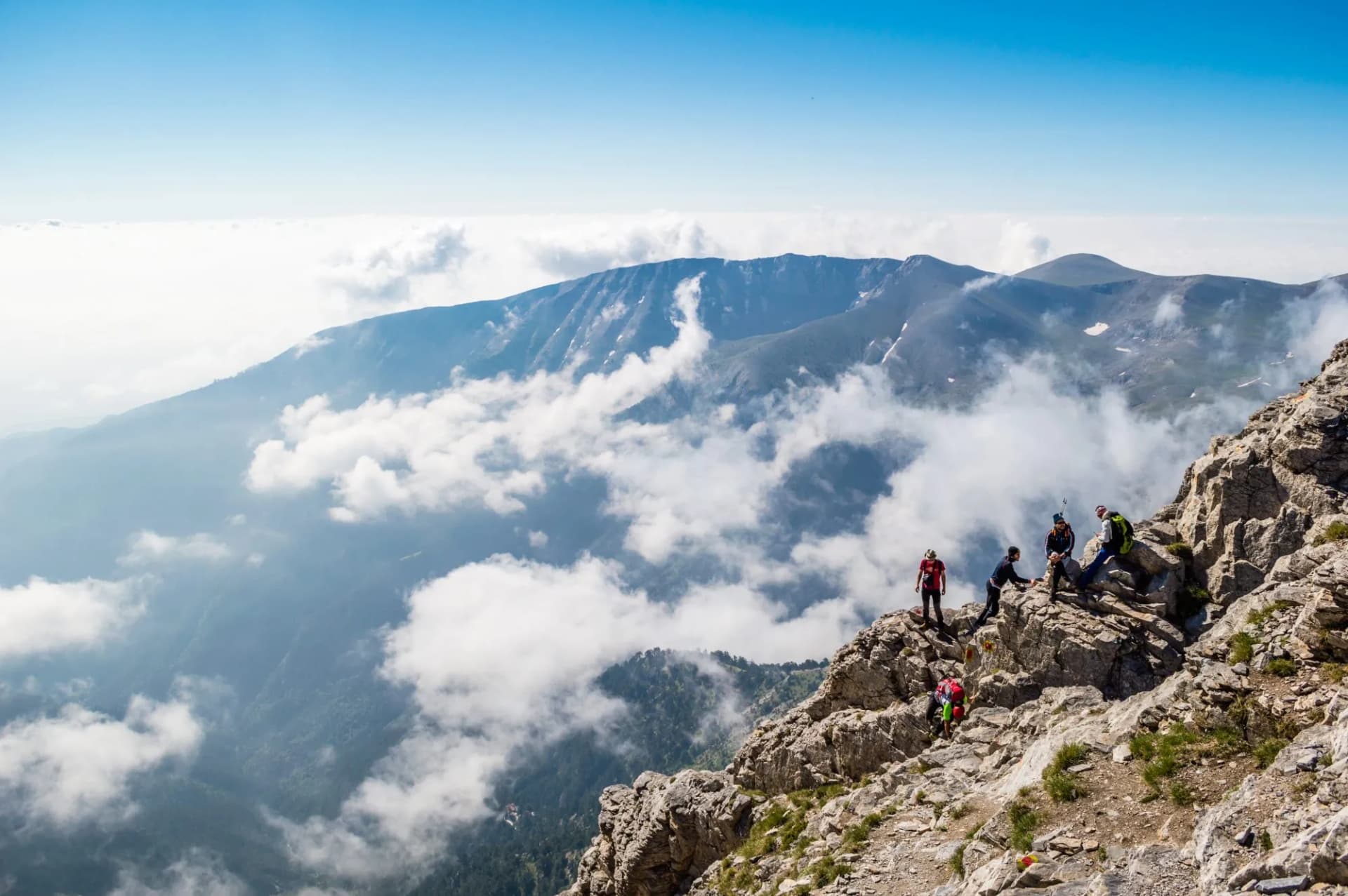 Hiking above the clouds on Olympus’ peaks