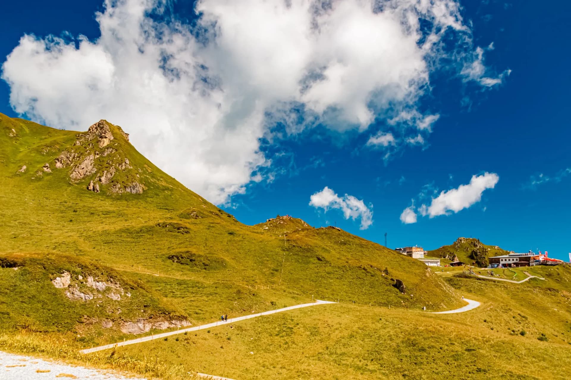 Alpine summer view at Schlossalmbahn cable car, Mount Kleine Scharte, Bad Hofgastein, St. Johann im Pongau, Salzburg, Austria