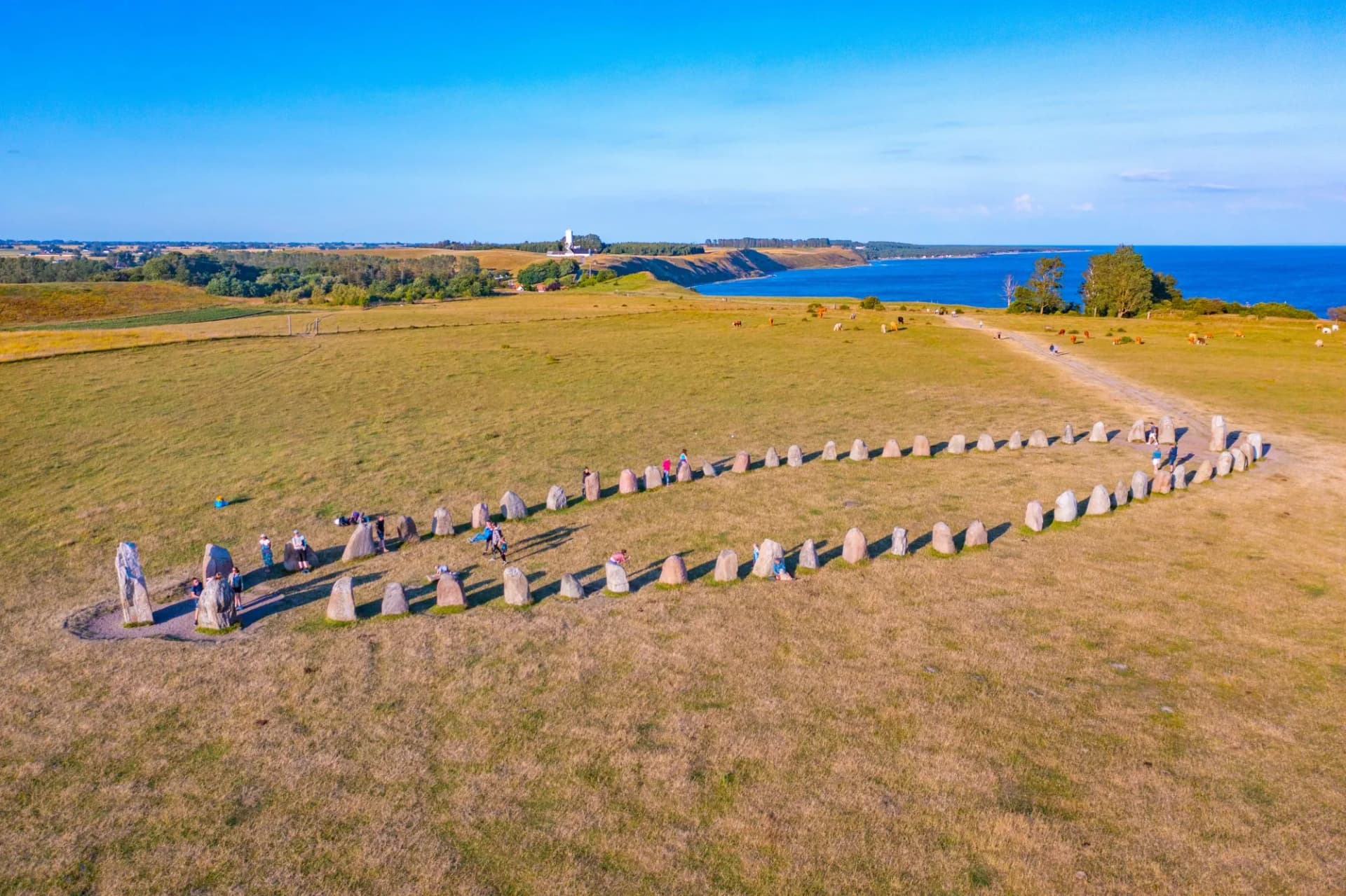 Ales stenar megalithic monument in coastal Sweden
