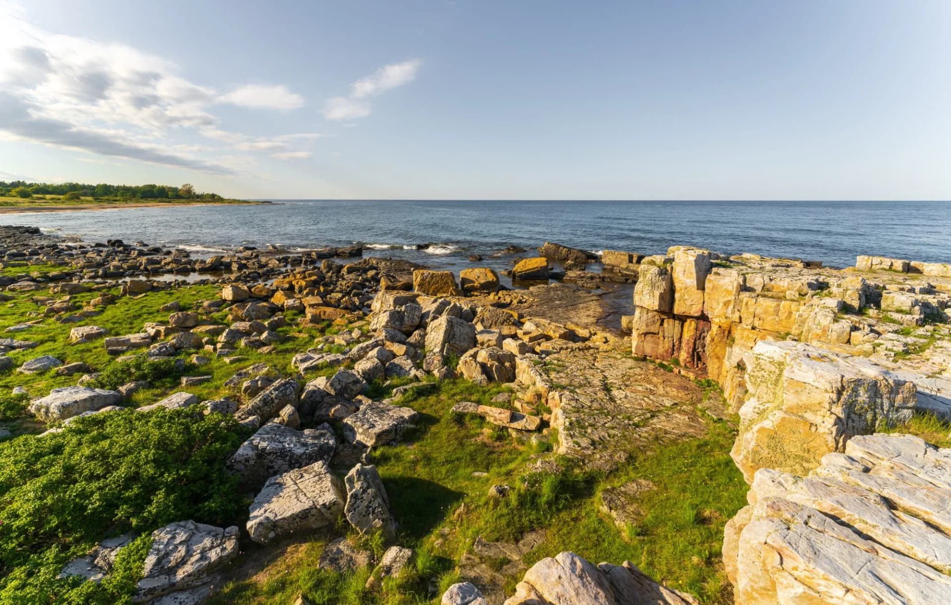 Rocky coastline of Varhallen - Tobisvik on the Swedish east coast. Popular tourist destination for camping, fishing and hiking.