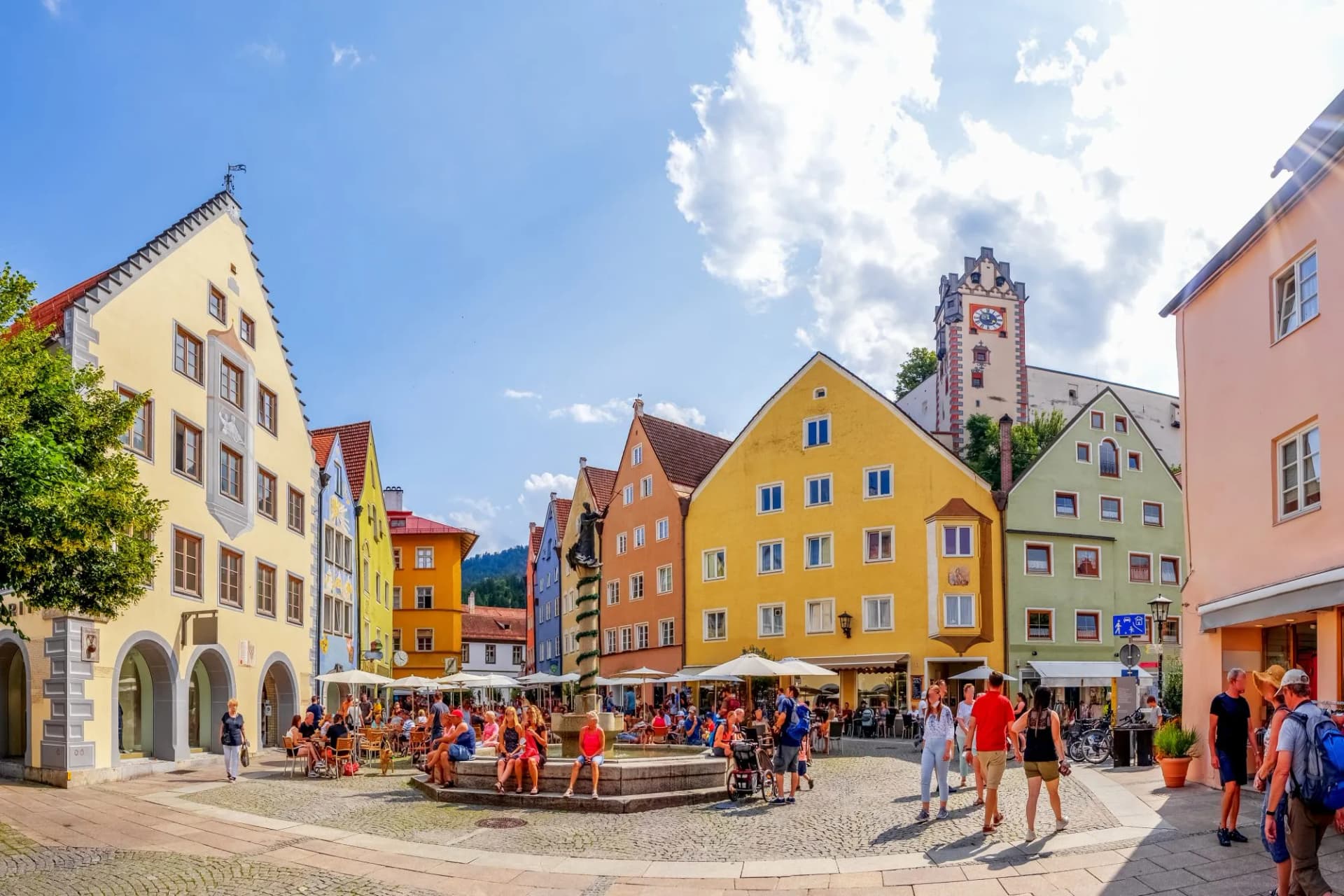 Marktplatz, Füssen, Bayern, Deutschland