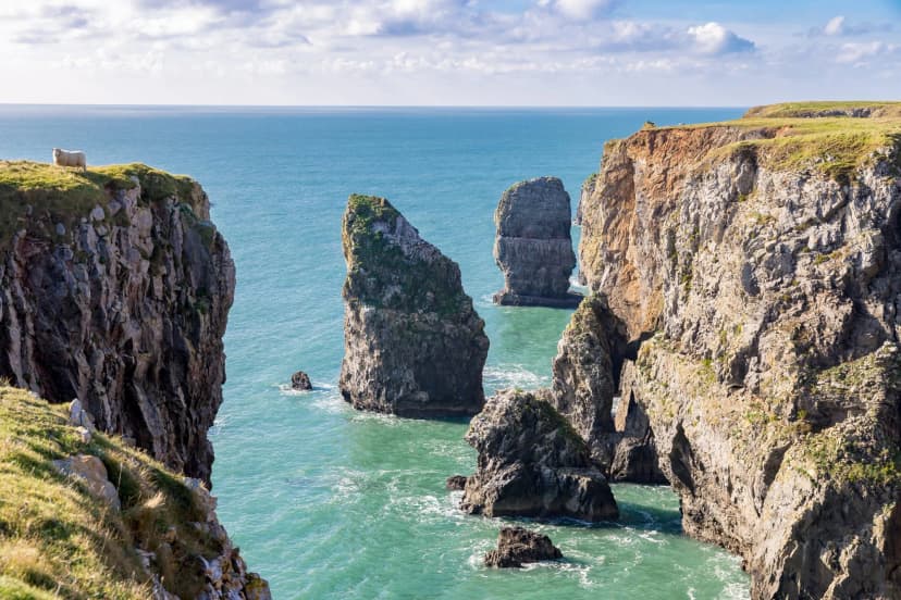 Striking cliffs and rugged formations by the coastline