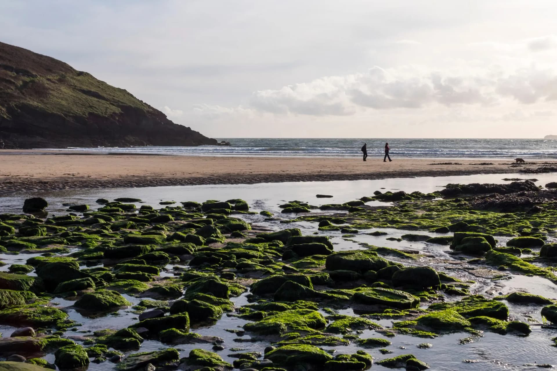 Manorbier beach Pembrokeshire Coast National Park Pembrokeshire Wales