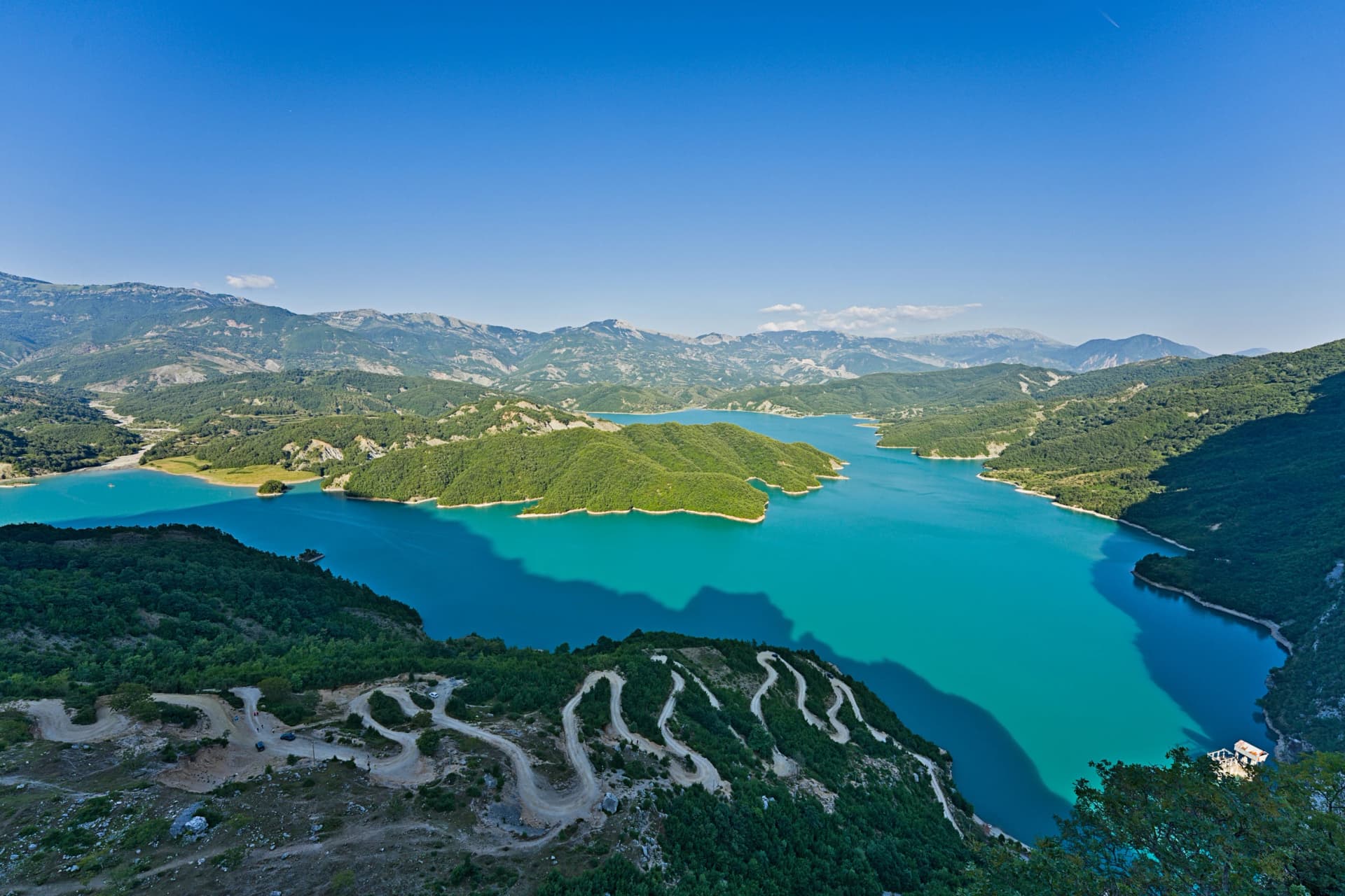 Bovilla reservoir near the capital of Tirana
