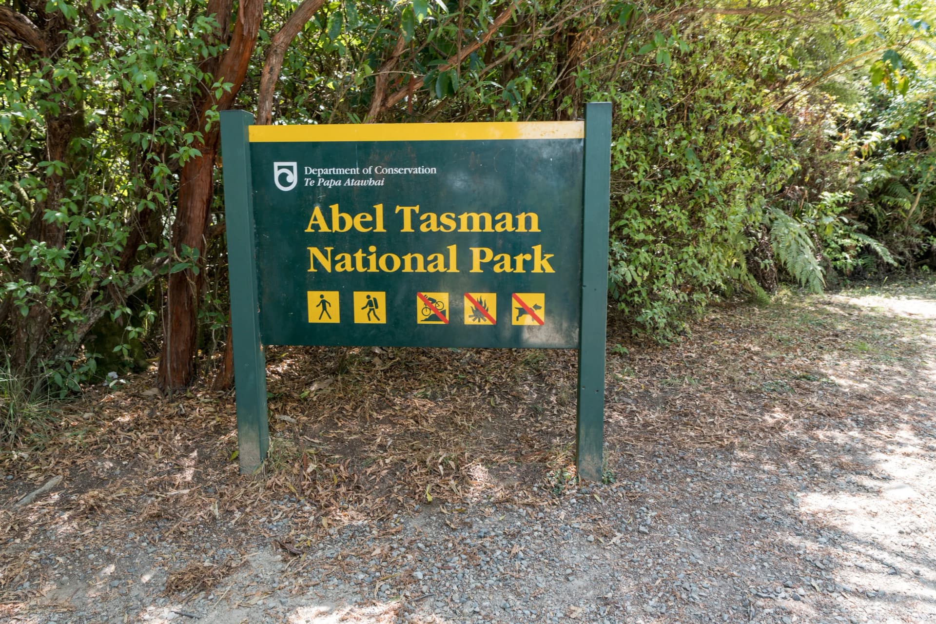 Abel Tasman National Park,sign, New Zealand