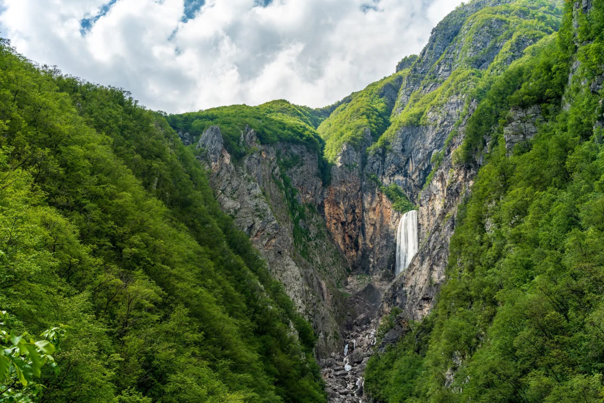 Slap Boka waterfall in Slovenia
