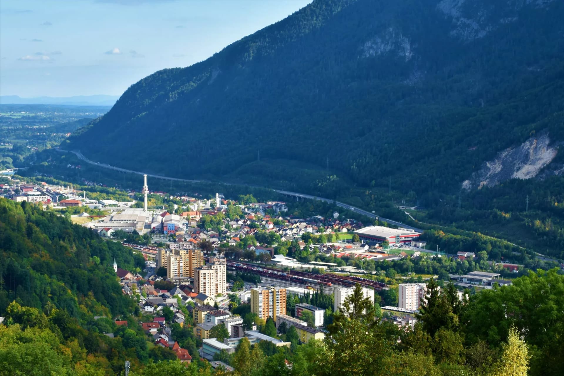 View of Jesenice town in Slovenia