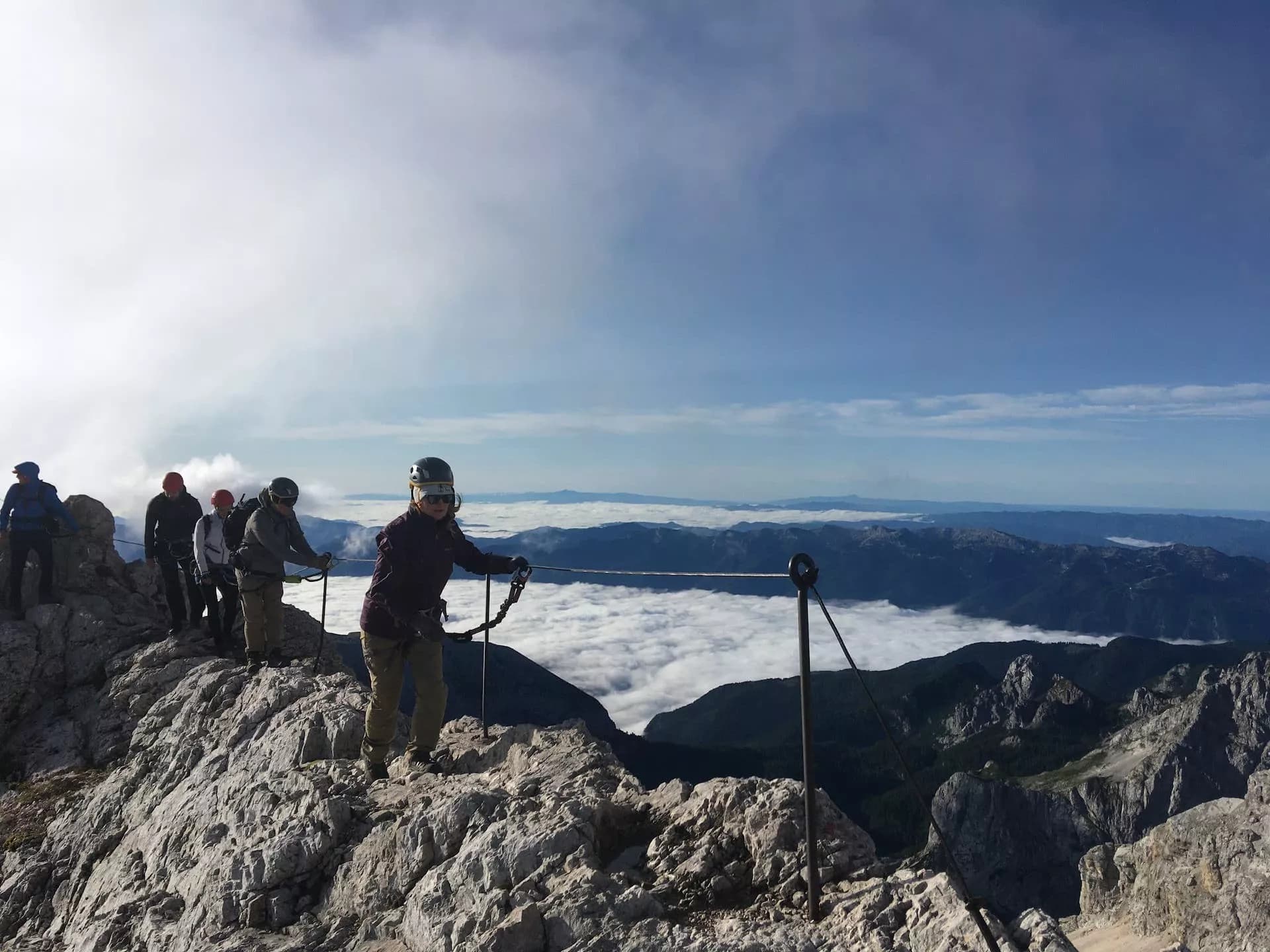 on the most narrow part of the climb