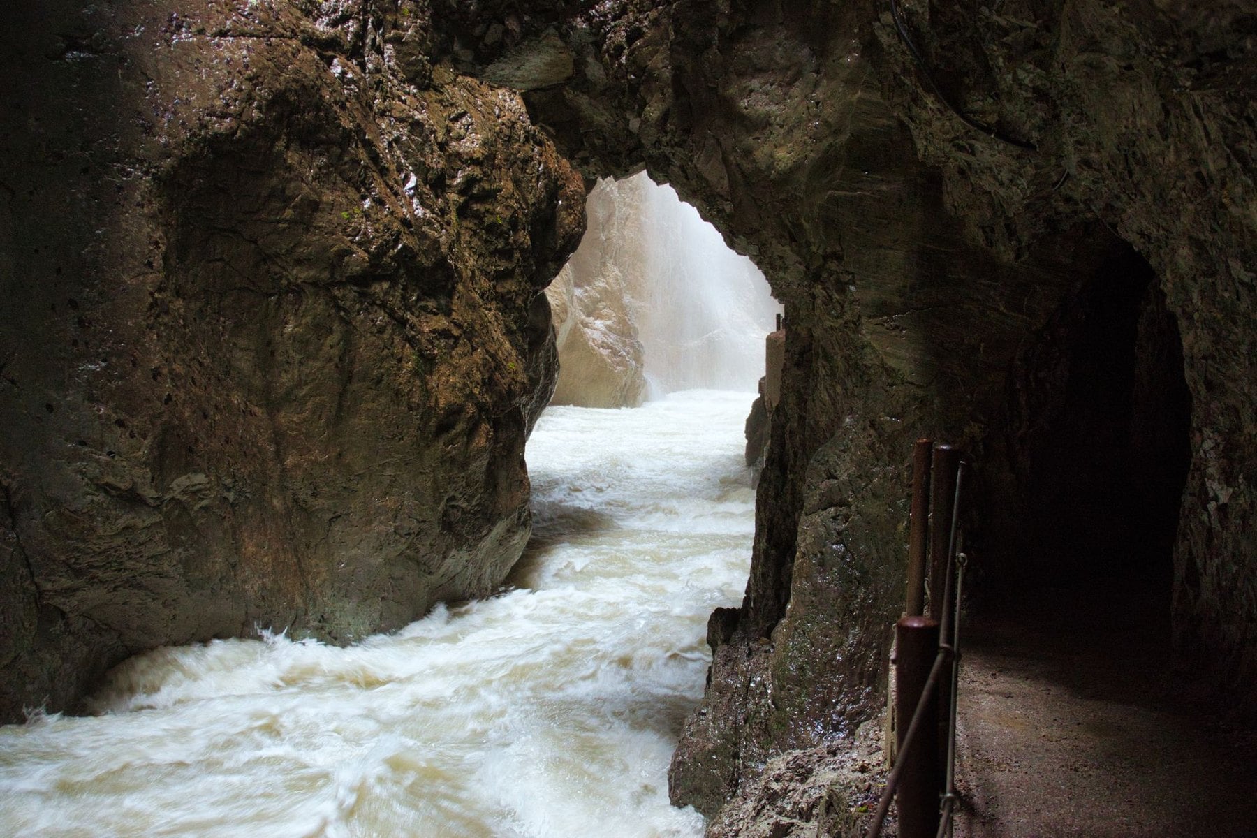 A walkway through the Partnach Gorge above Garmisch