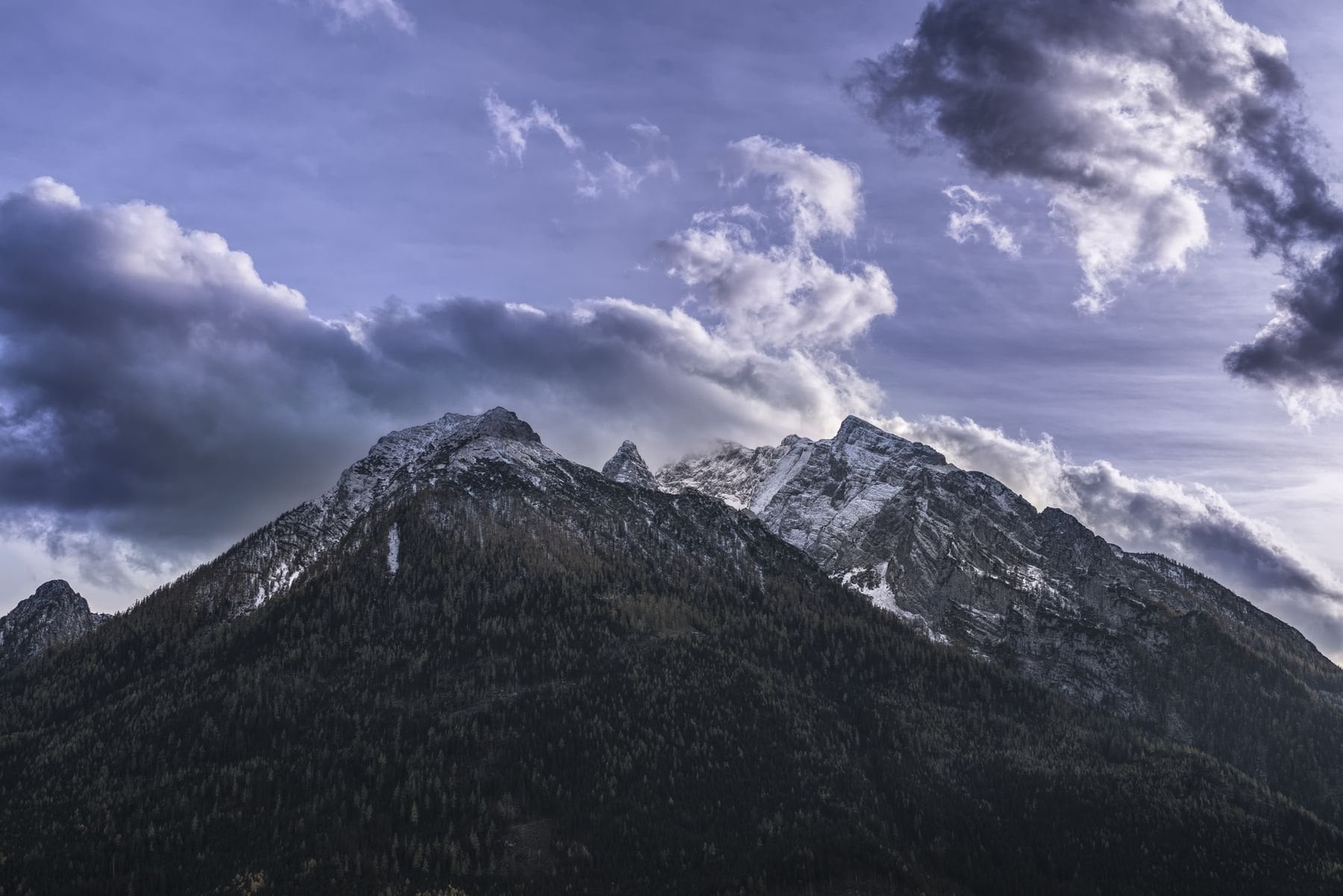 Cloud over the Watzmann peak in the Bavarian Alps
