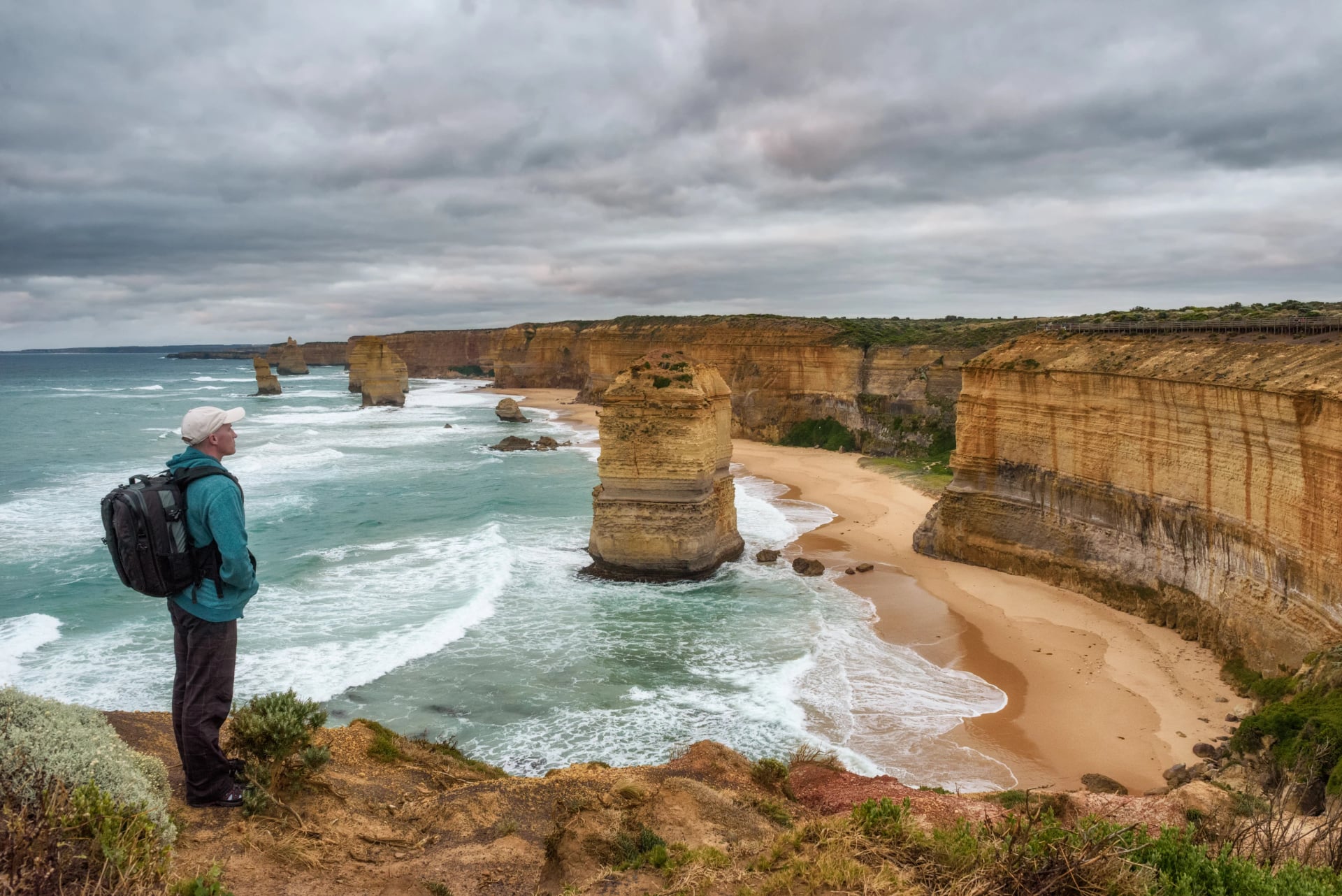 Walker above the Twelve Apostles
