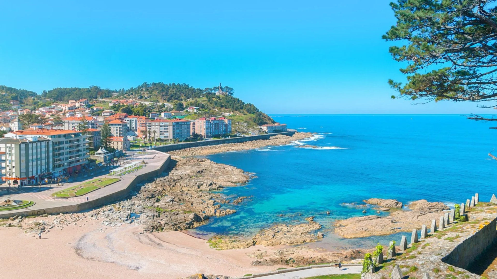Beautiful village of Bayona (Baiona) in Galicia, north of Spain