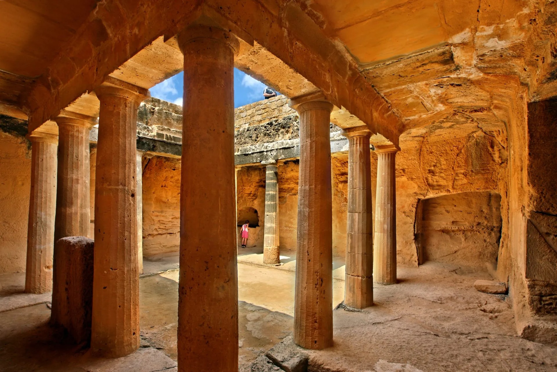 Tombs of the Kings archaeological site at Kato Paphos town, Cyprus island.