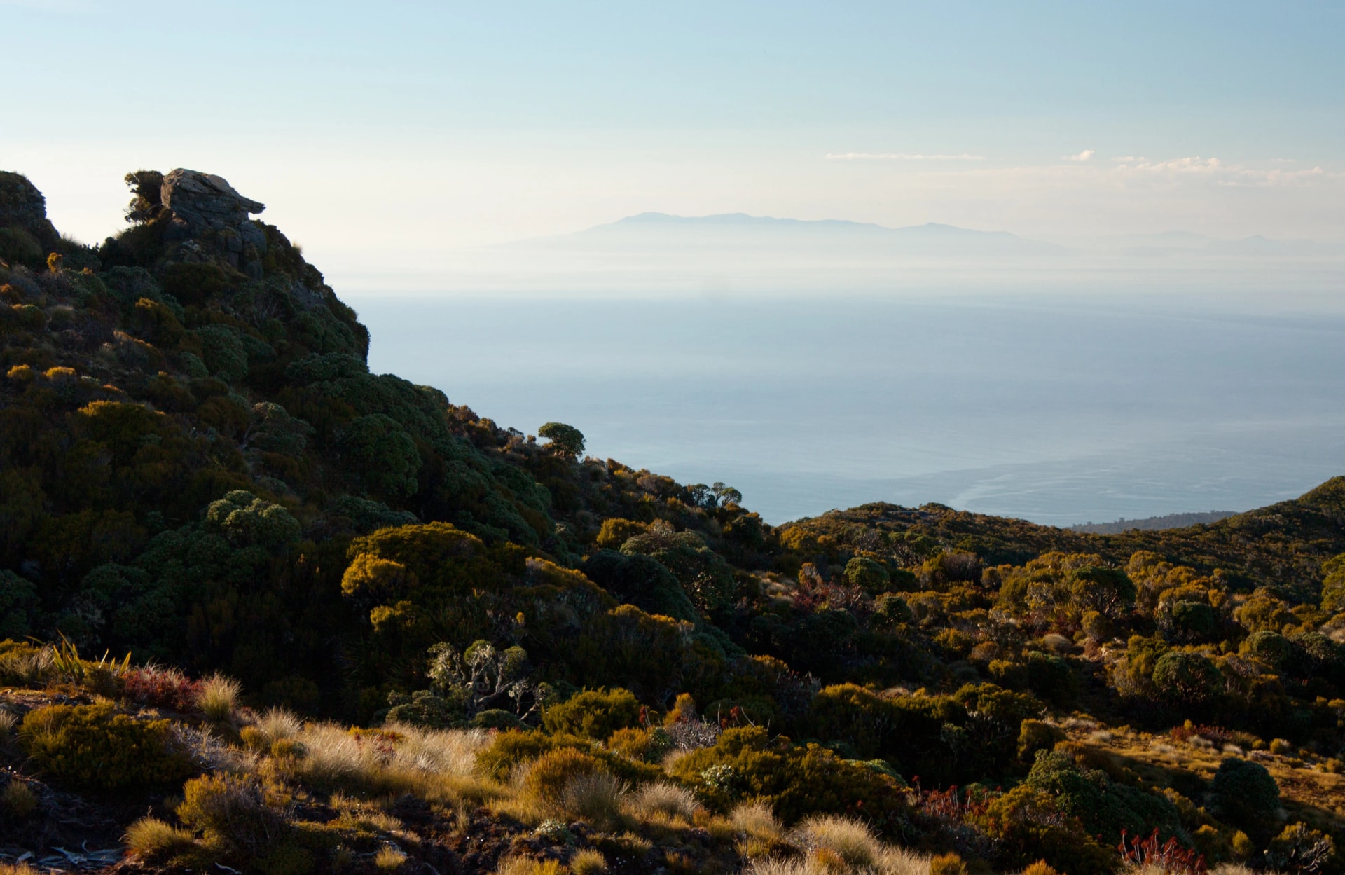 Stewart Island/Rakiura on the horizon
