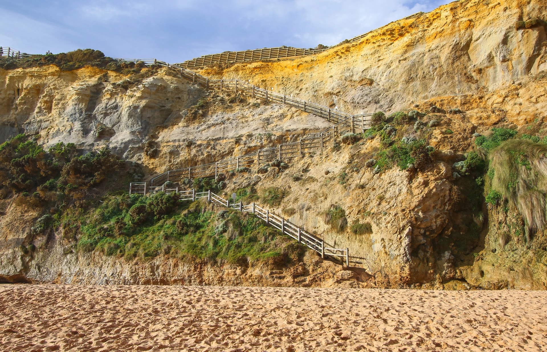 Gibson Steps down the cliff