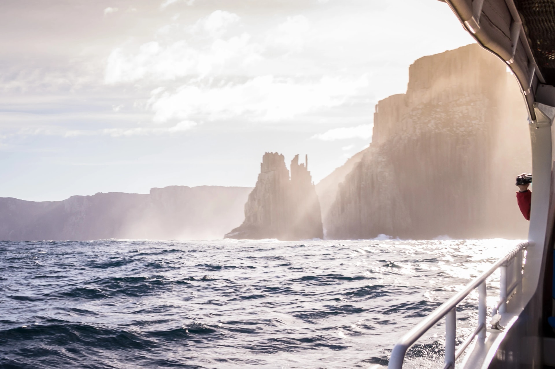 Cruise boat off Tasman Island
