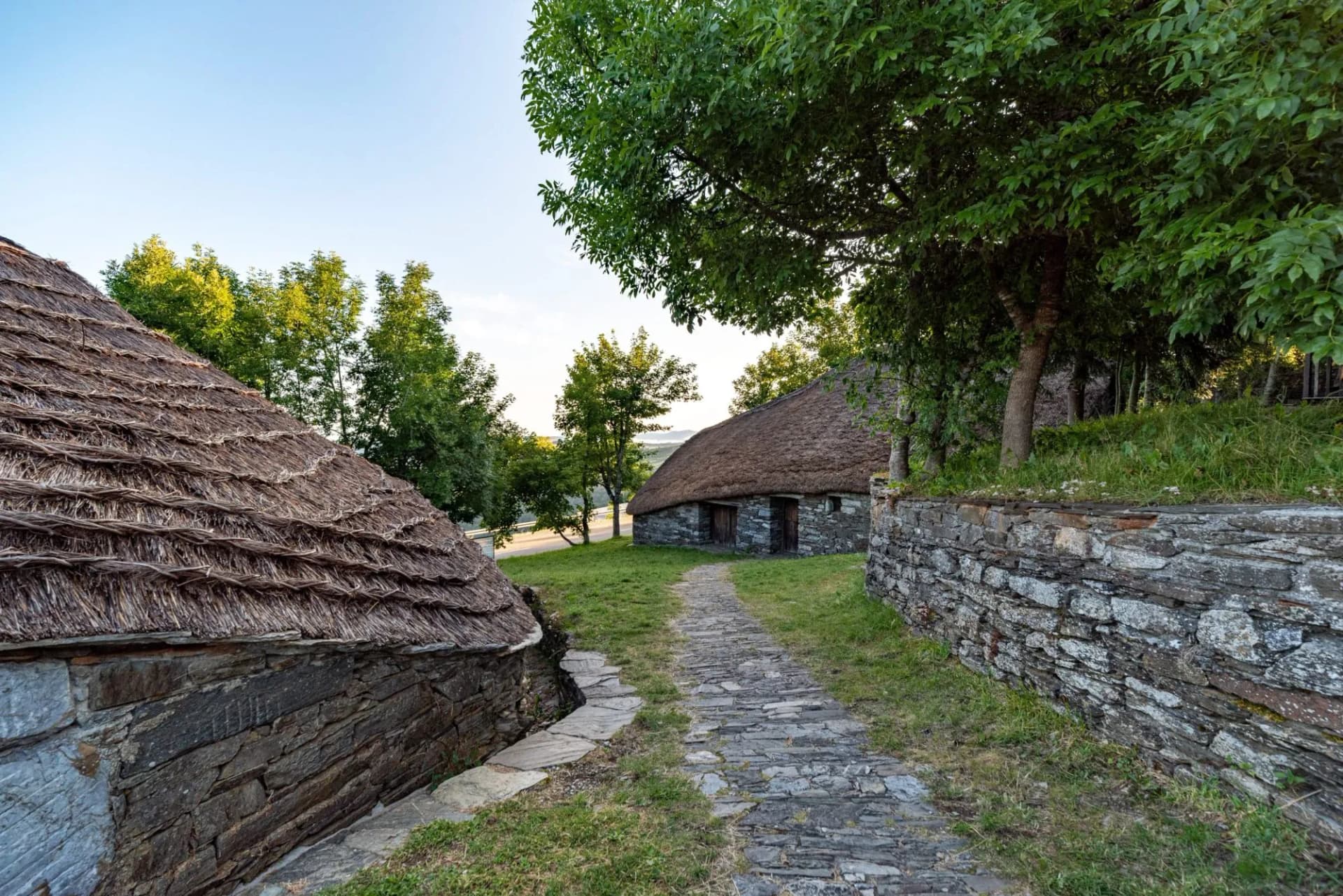 Pallozas typical old mountain houses in O Cebreiro, Ancares, Lugo, Galicia