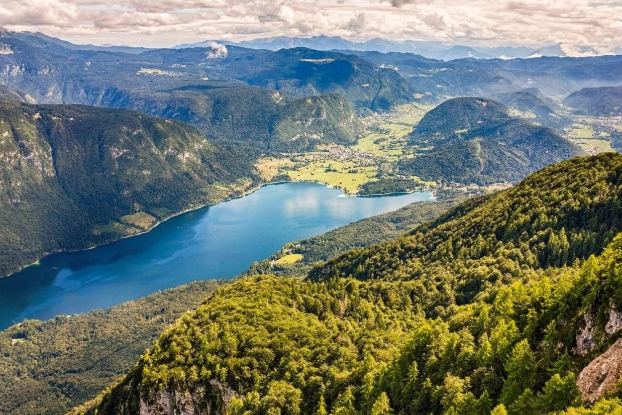 panoramic view of bohinj form vogel