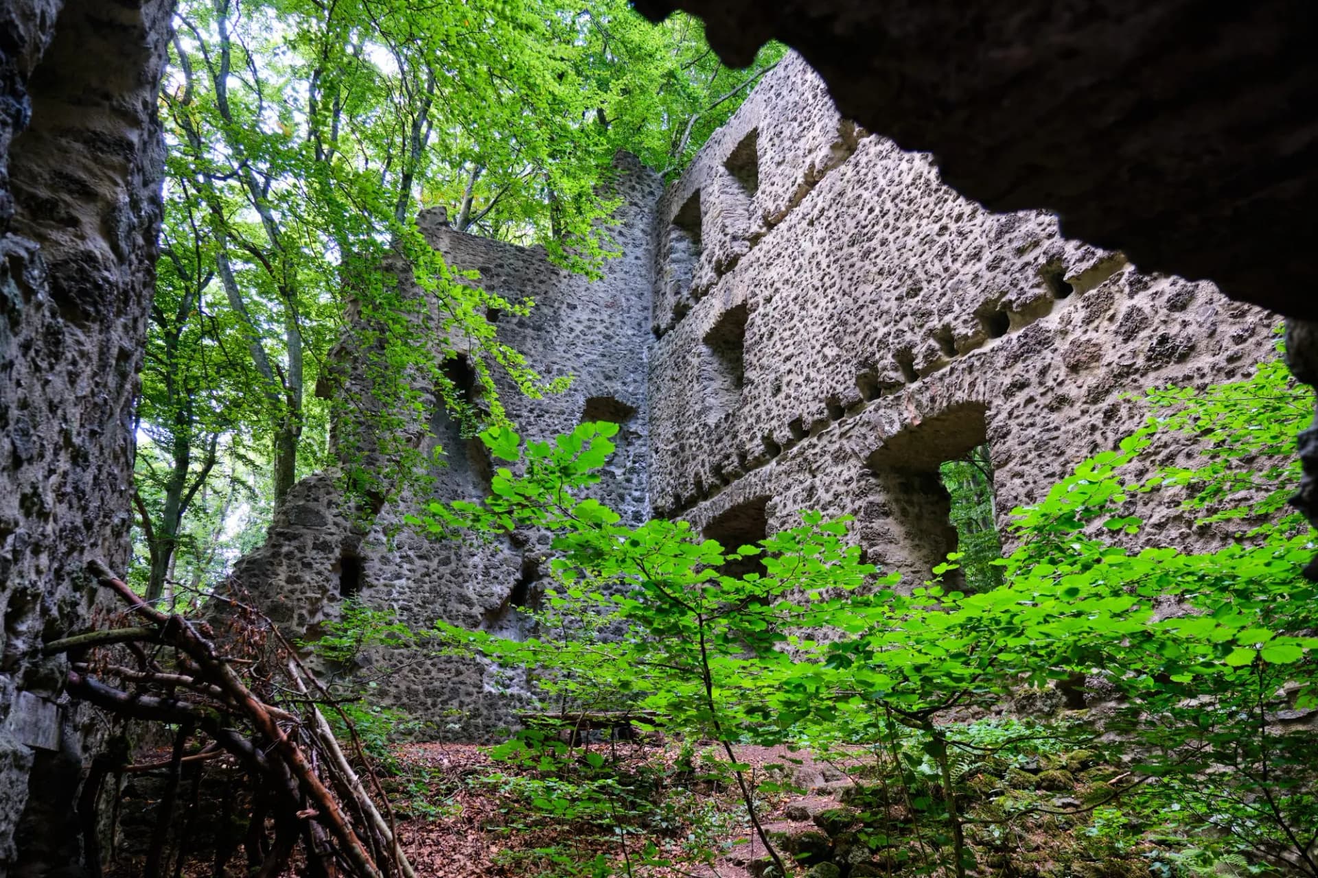 Castle ruin on the mountain Nerother Kopf
