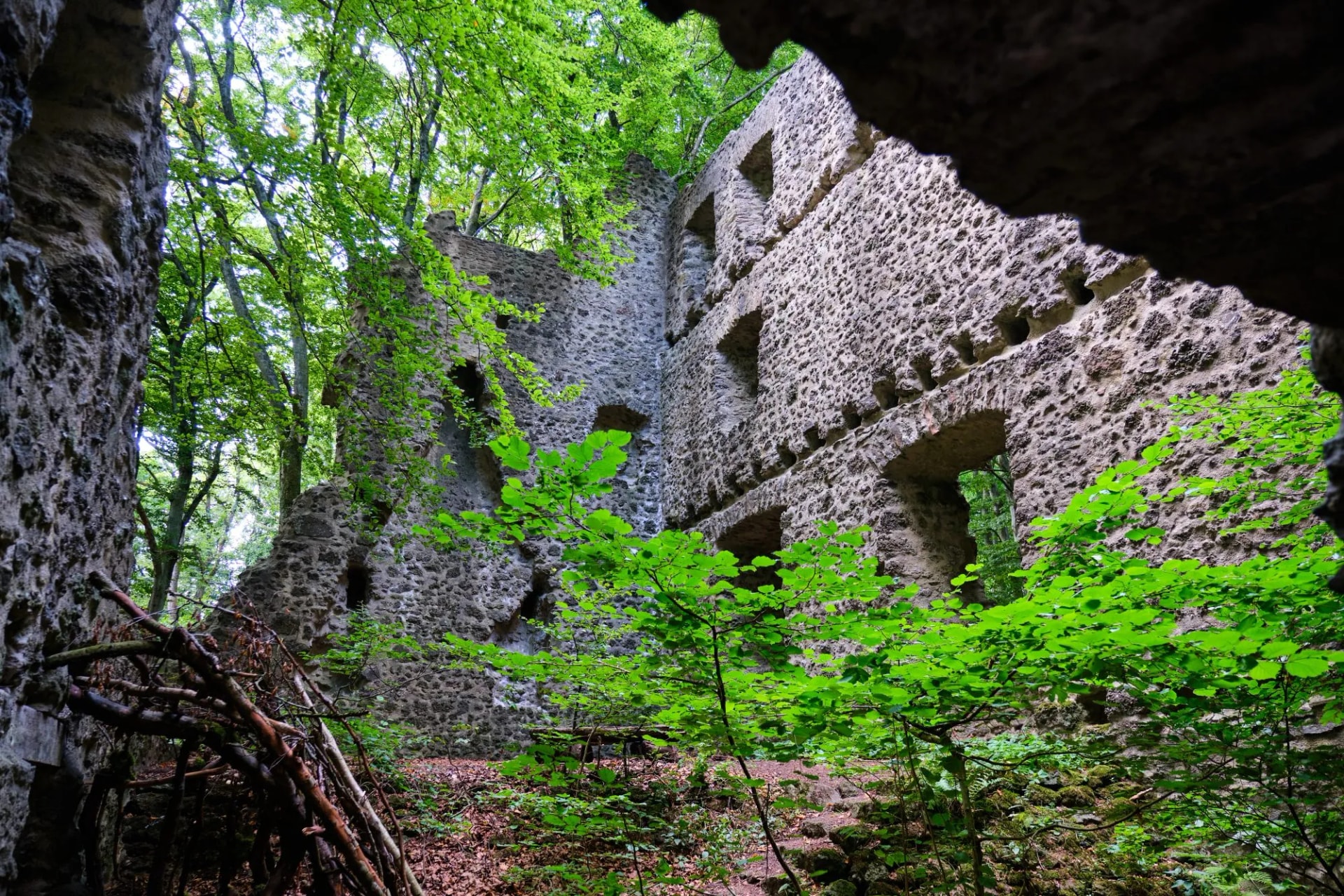 Castle ruin on the mountain Nerother Kopf