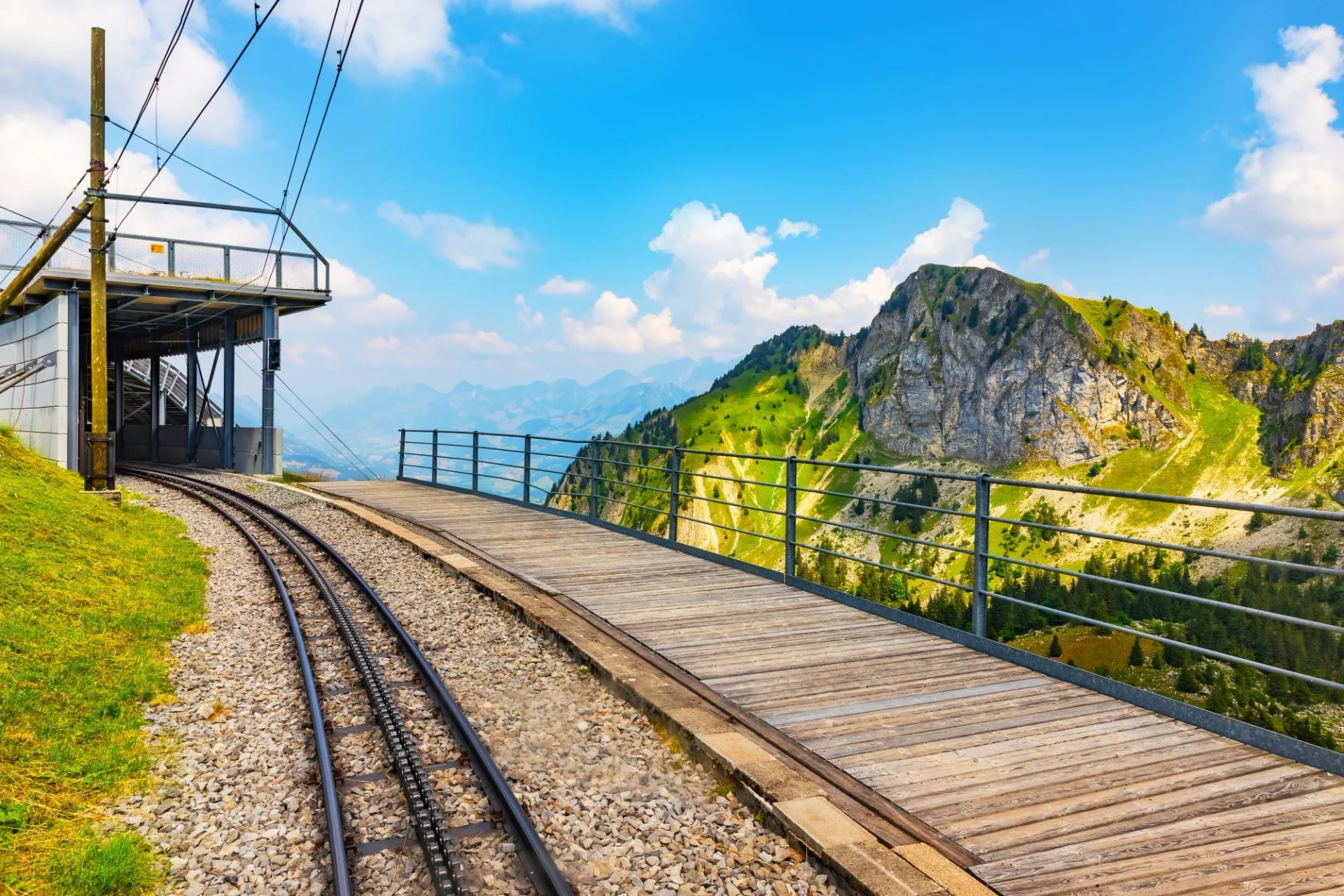Cogwhell railway to Rochers de Naye, Switzerland