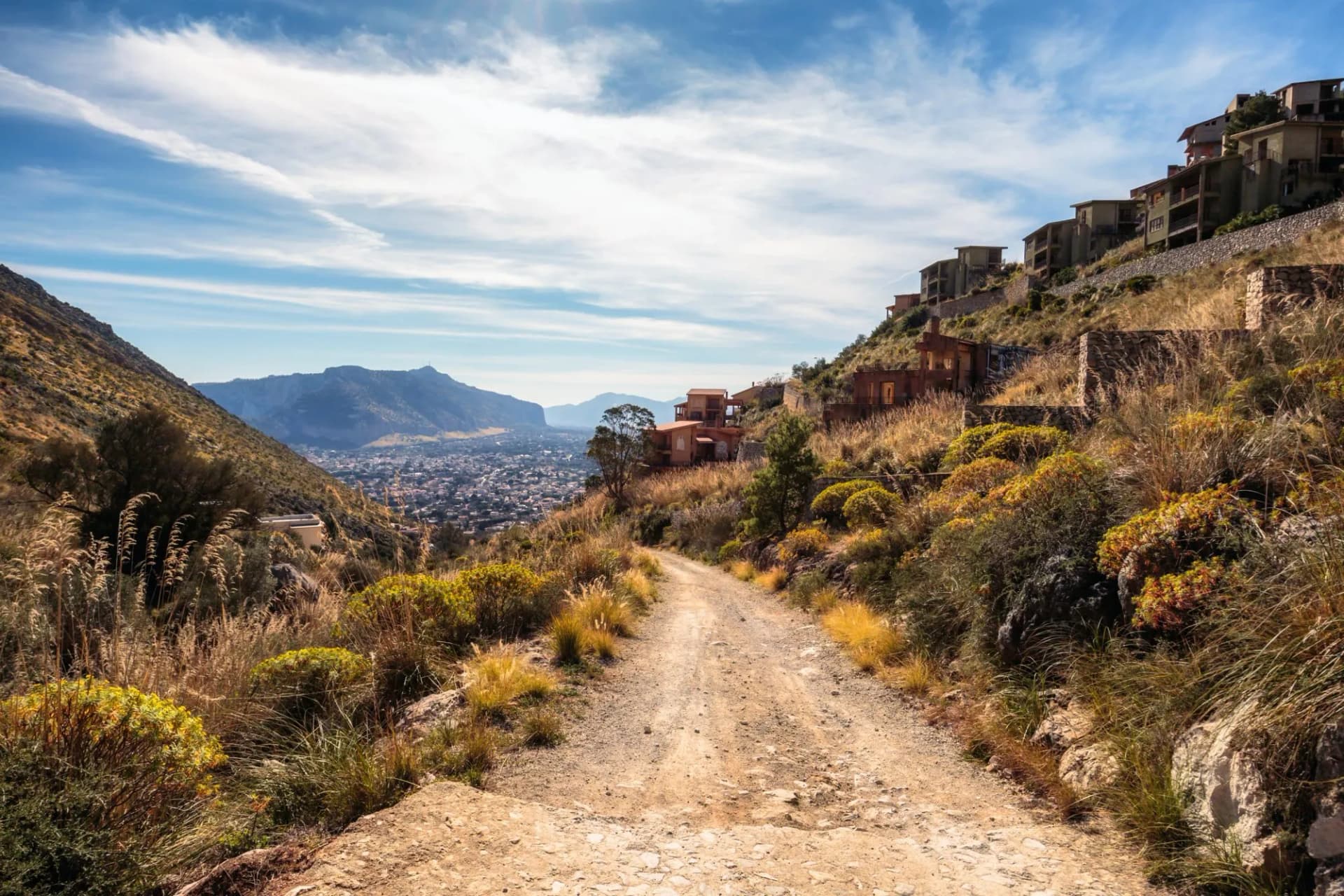 Hiking on Monte Gallo near Mondello, Palermo on Sicily in Spring