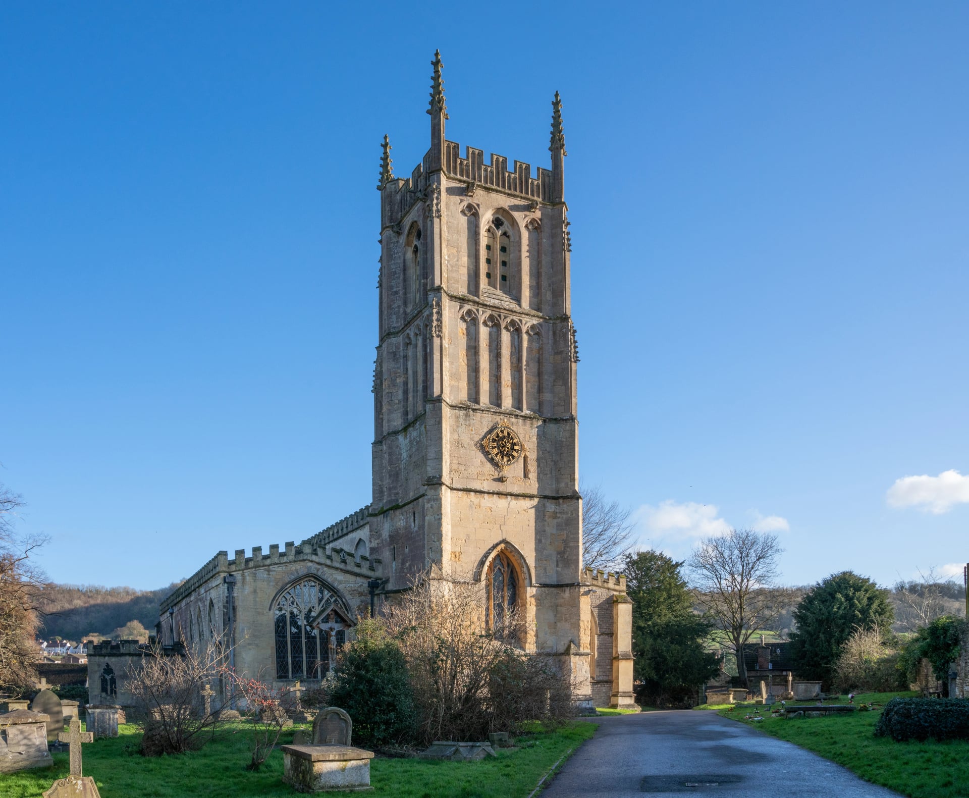 Tower of St Mary the Virgin church at Wotton-under-Edge