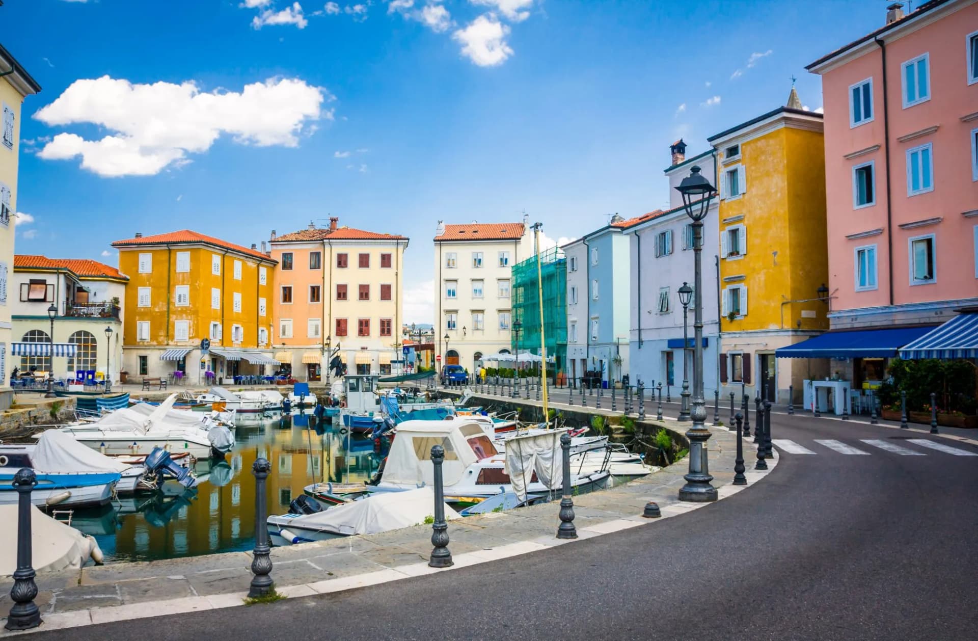 amazing view on a city center of Muggia