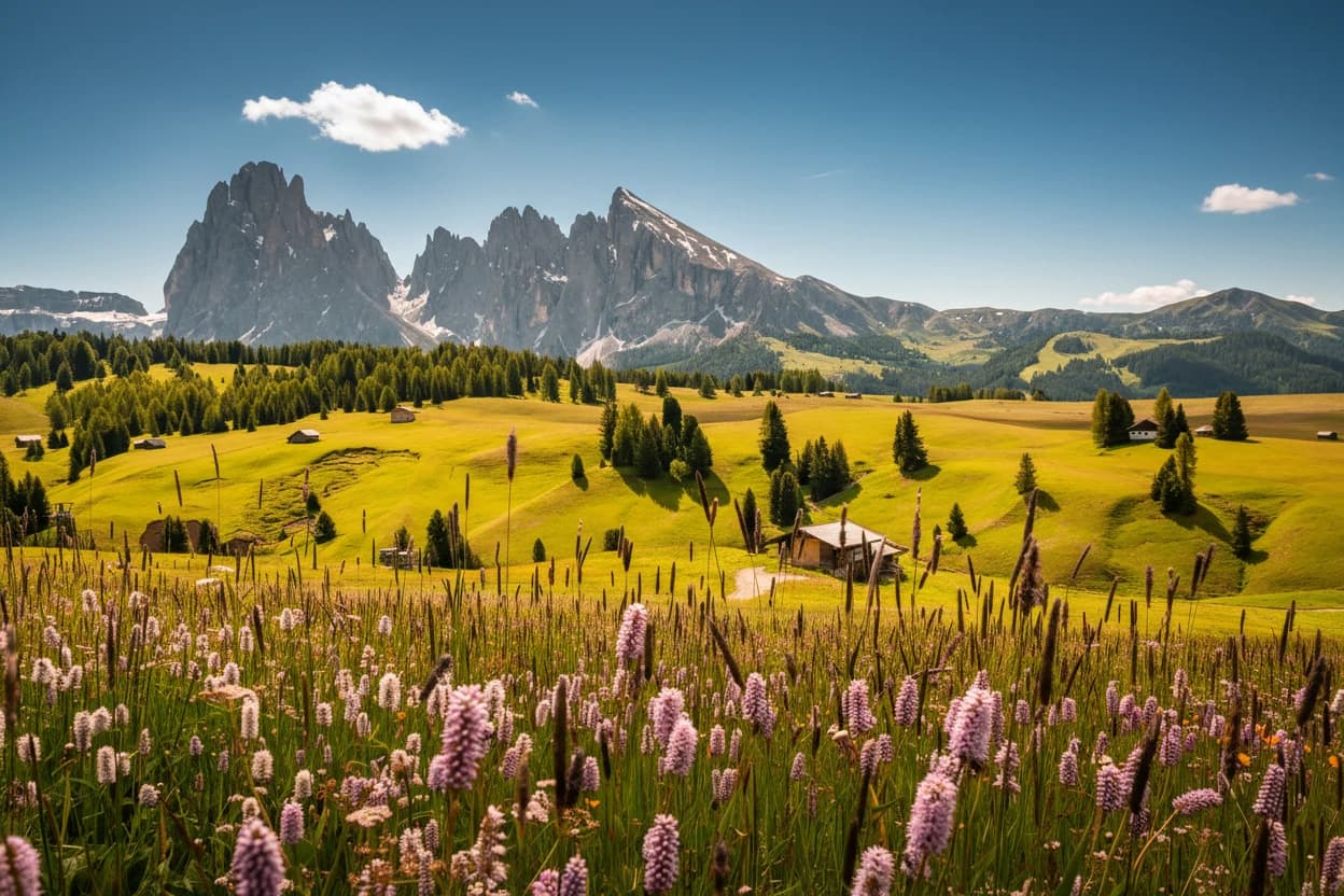 Beautiful shot from Schlern-Rosengarten Nature Park