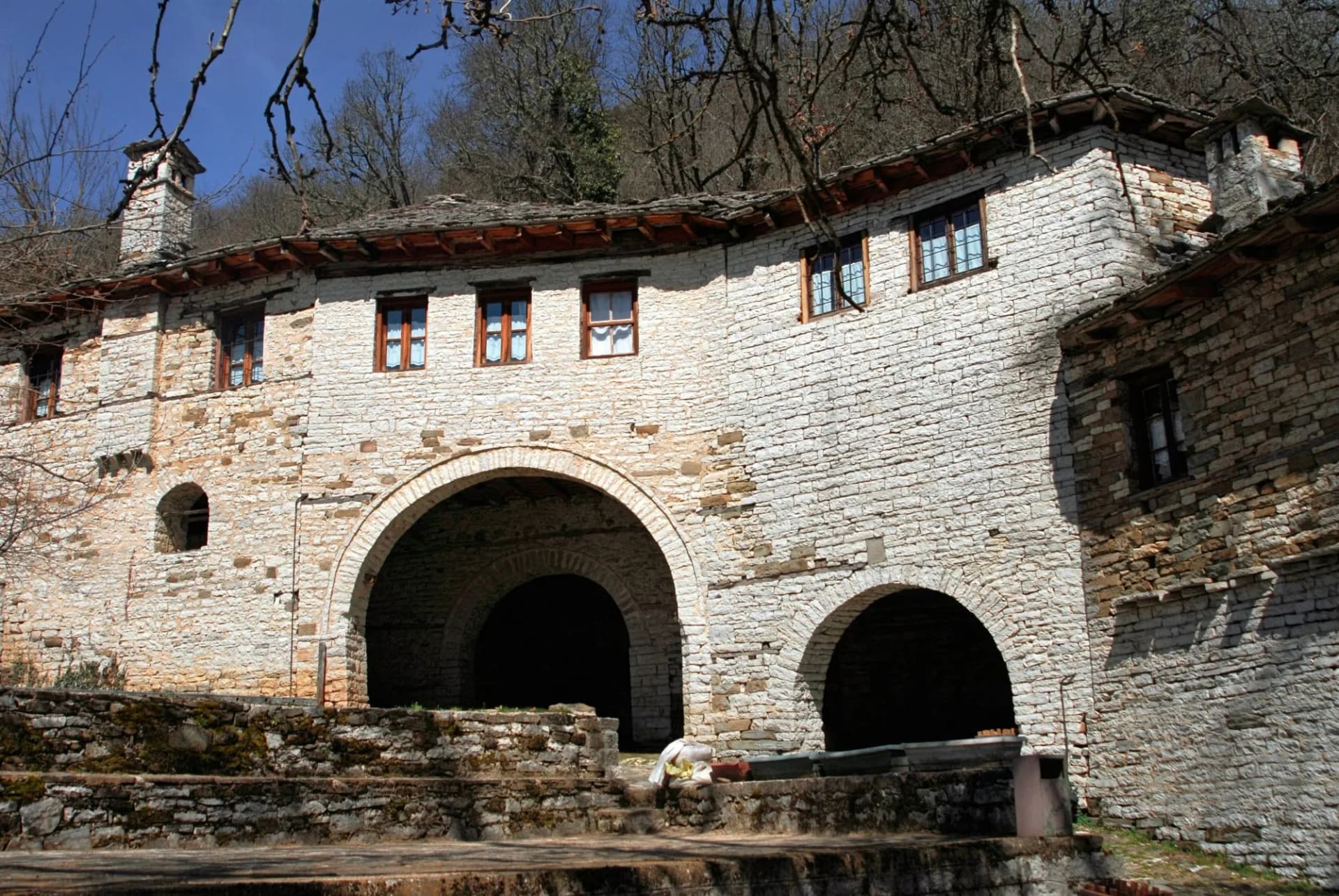 A stone house at the village of Koukouli, one of the 45 villages known as Zagoria or Zagorochoria in Epirus region of southwestern Greece.