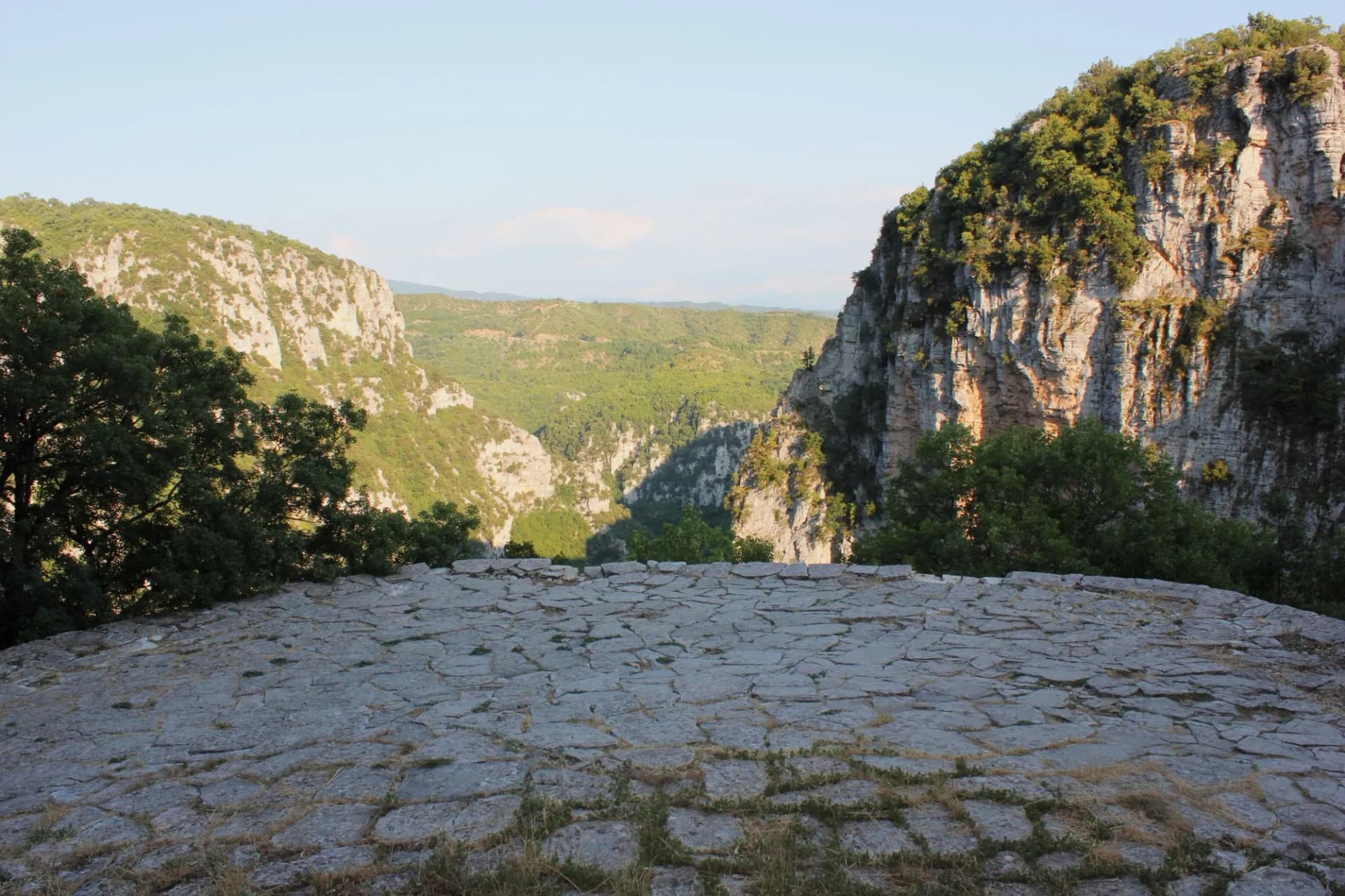 View of Vikos Gorge from Monastery of Agia Paraskevi Monodendri Greece