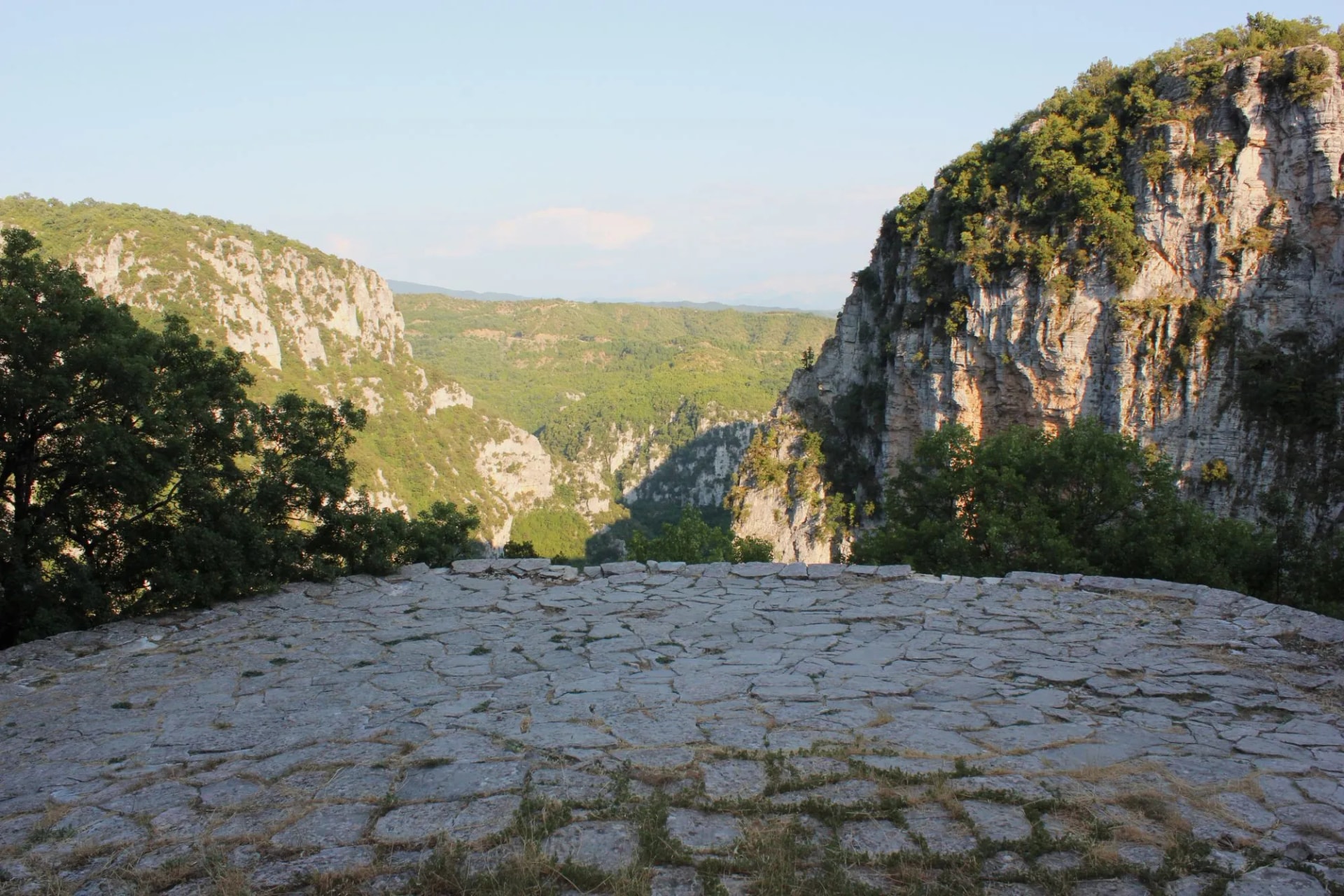 View of Vikos Gorge from Monastery of Agia Paraskevi Monodendri Greece