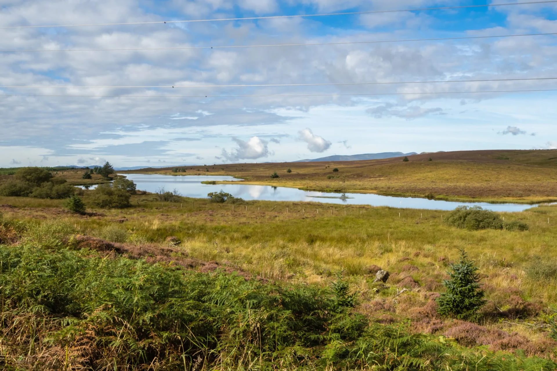 Open moorland and a lochan on the Rob Roy Way between Drymen and Aberfoyle