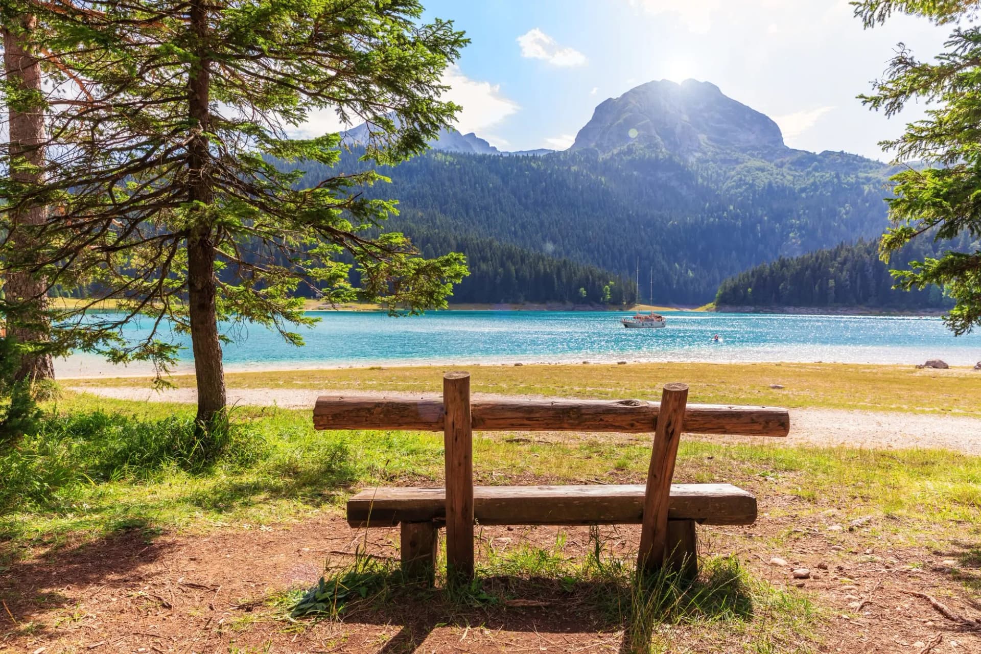 A Bench near the Black Lake on Mount Durmitor, Montenegro