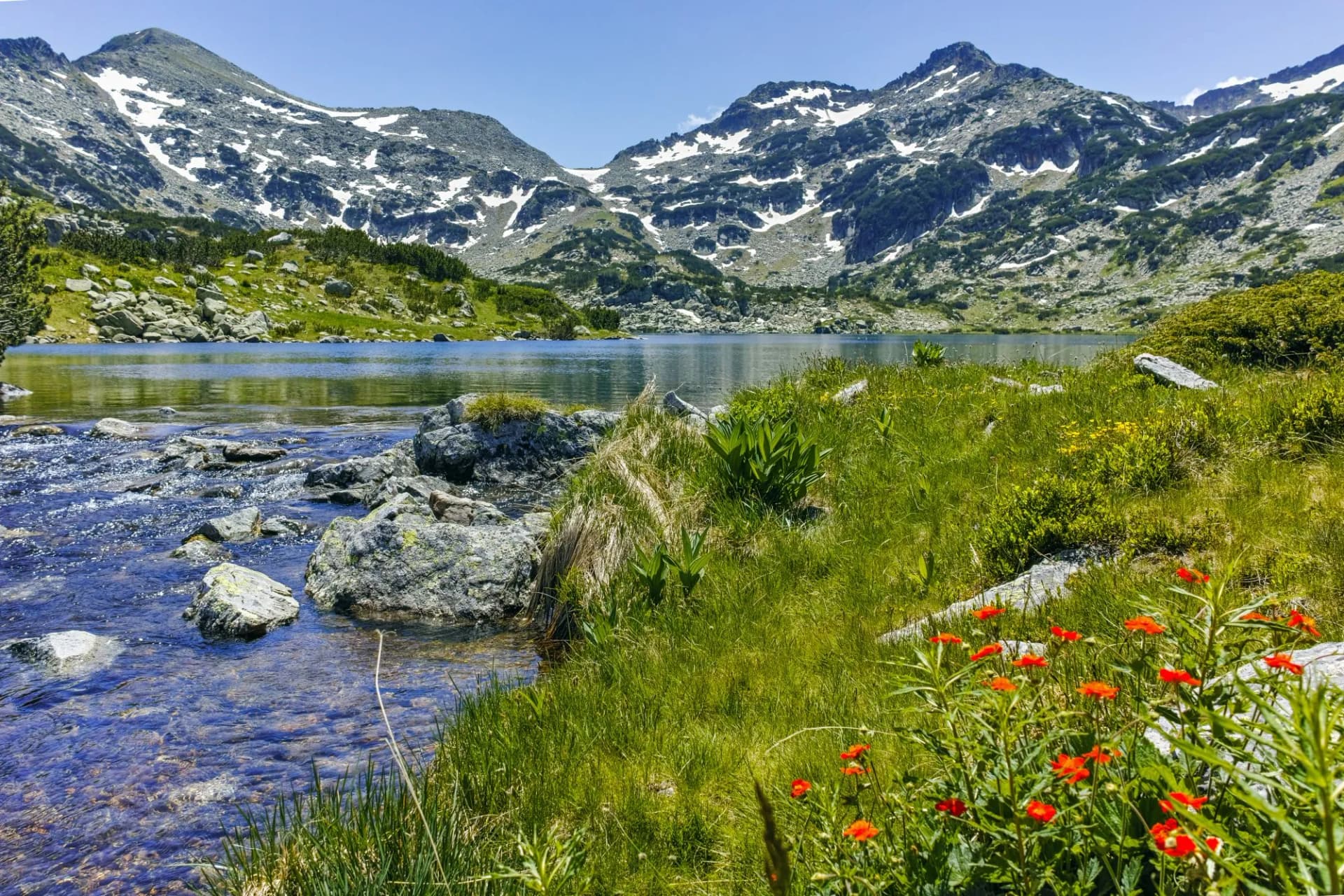 Landscape with Demirkapiyski chukar peak and Popovo lake, Pirin Mountain, Bulgaria