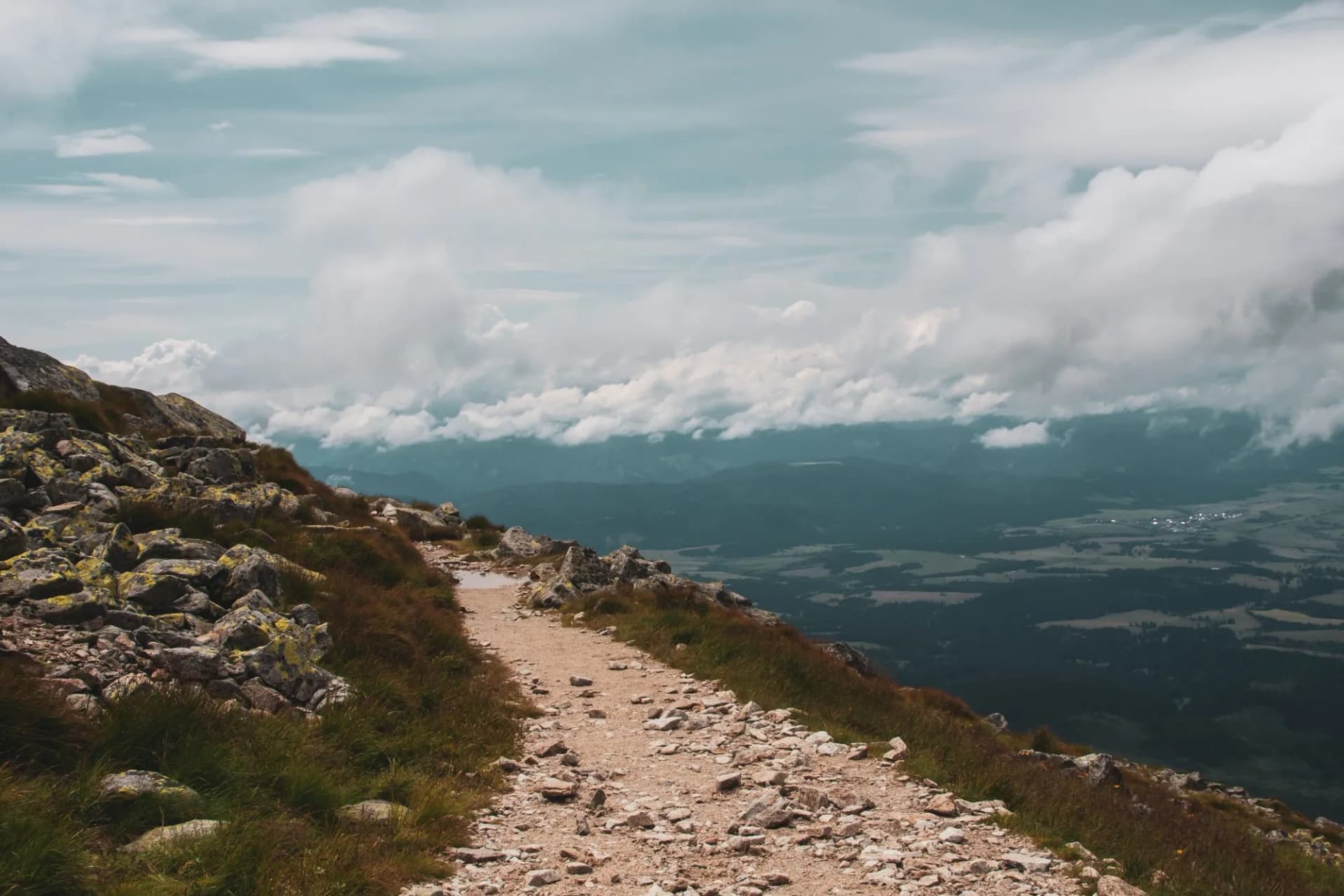 Mountain view from a hike to the peak in Slovakia called Krivan.