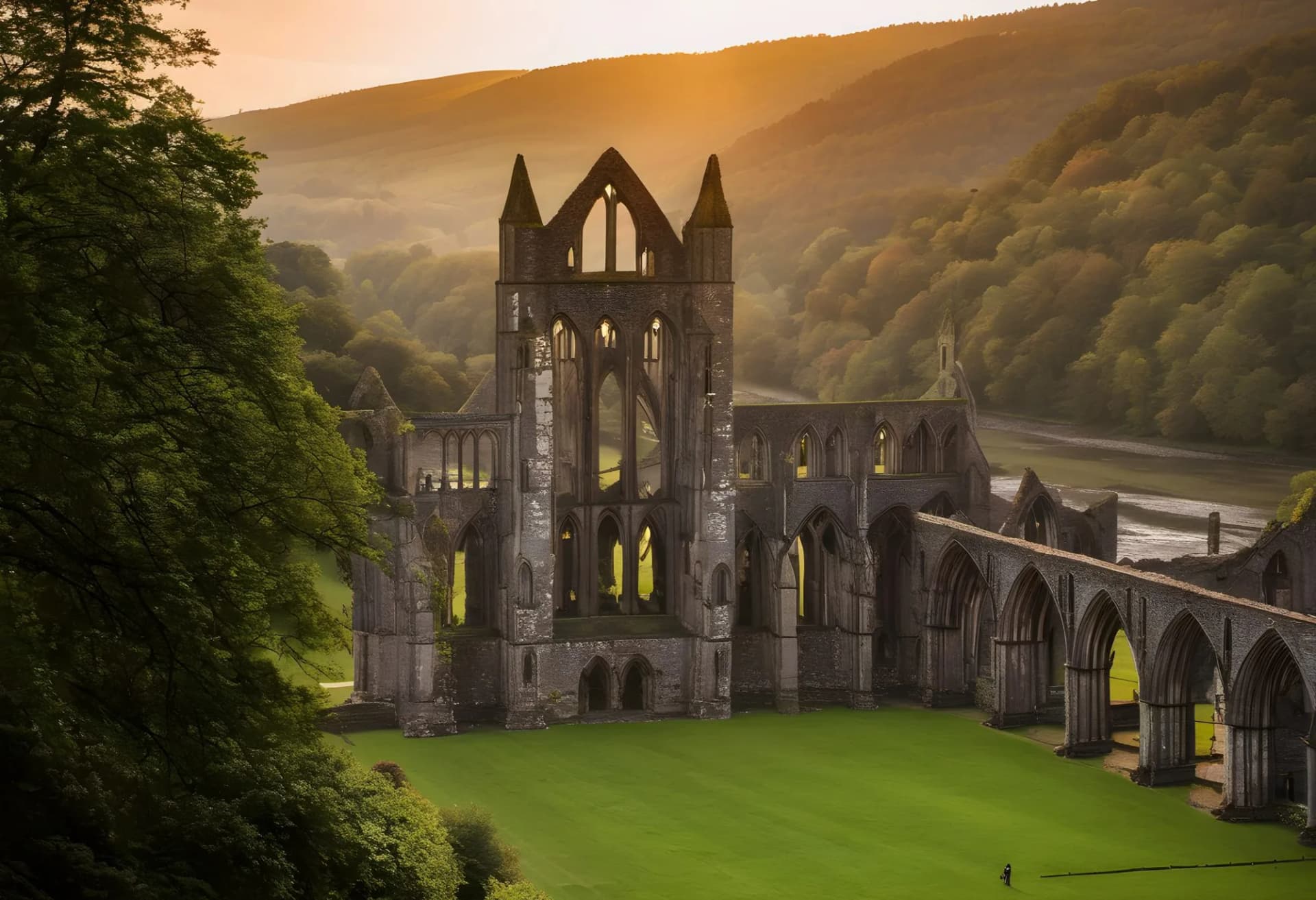 A view of Tintern Abbey in South Wales